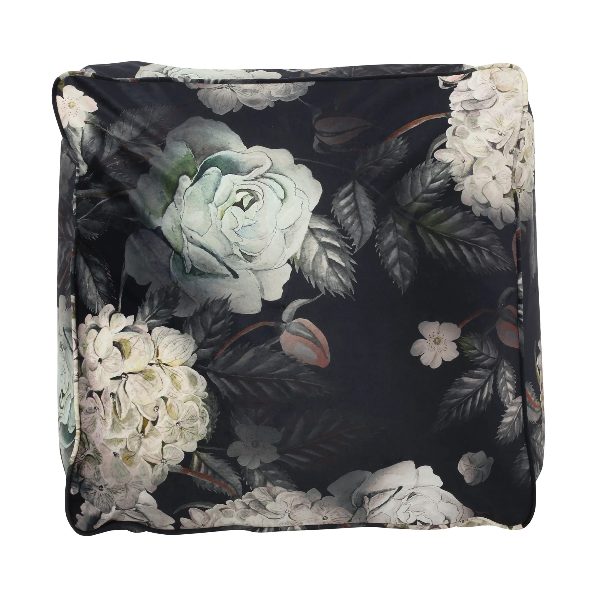 Hazel - Large Square Pouf With Flower Print - Image 4