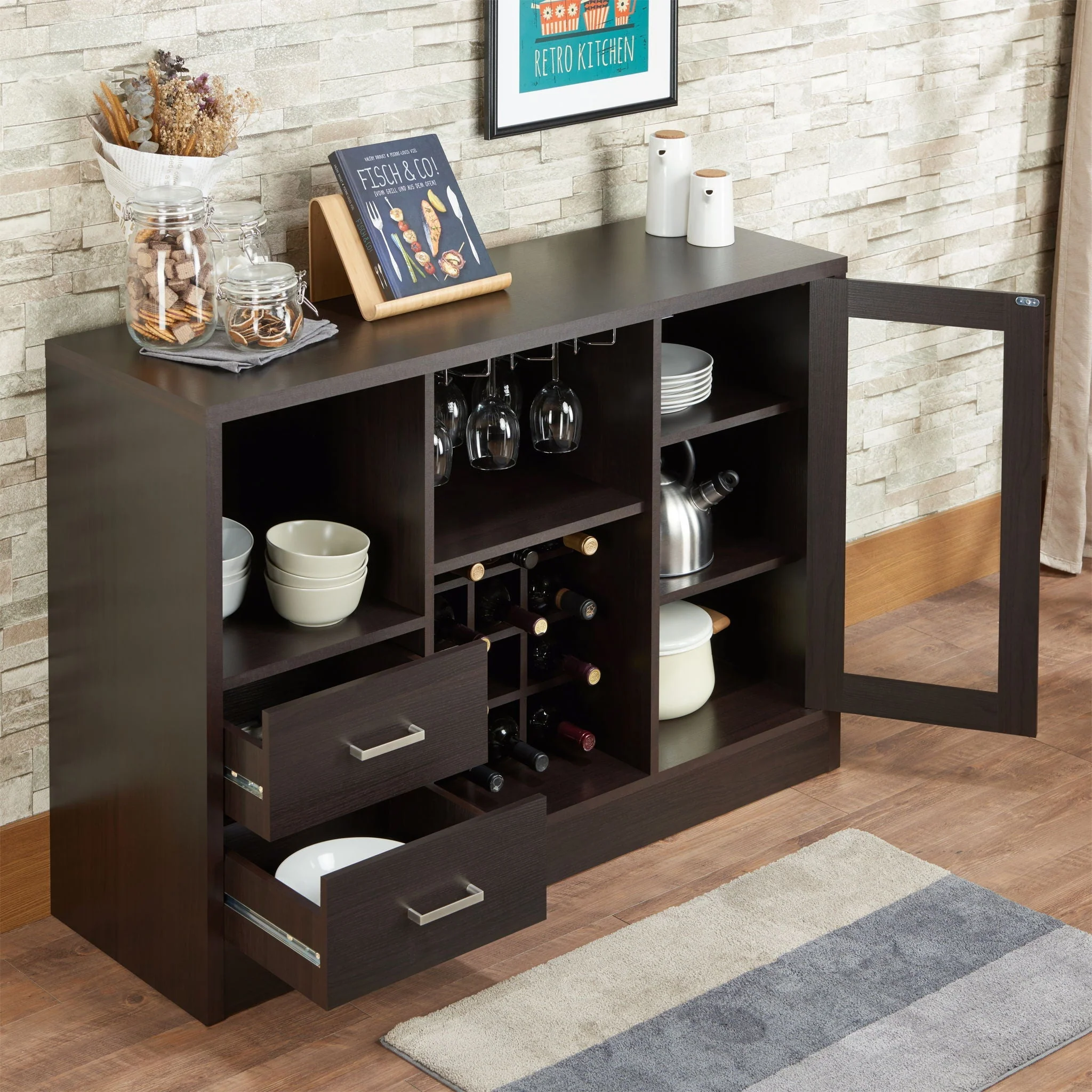 Hazen - Wine Cabinet III - Espresso - Image 2