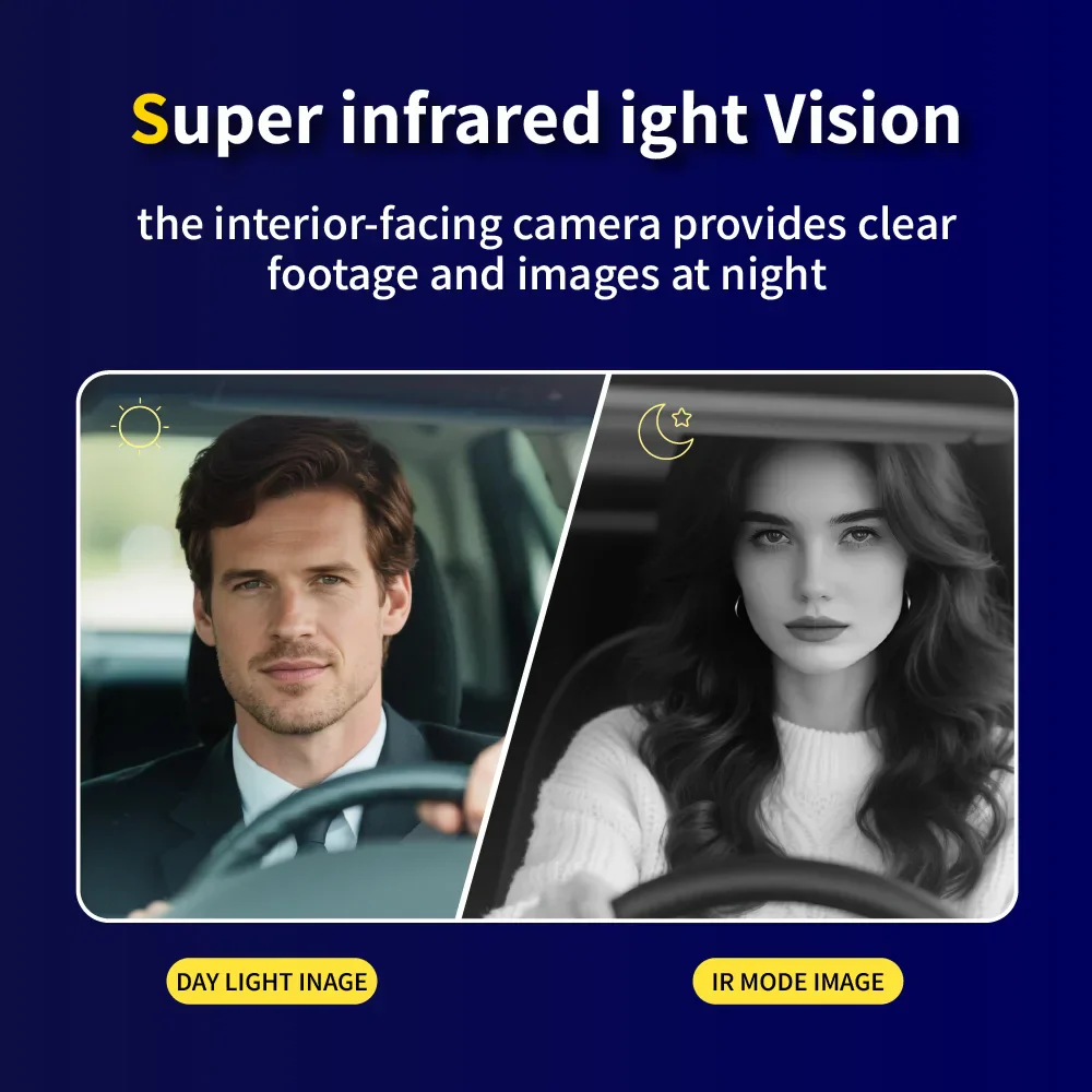 HD 1080P Car Dash Cam 3 Lens Front Rear Interior Camera Night Vision G-Sensor - Image 4