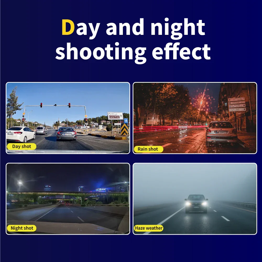 HD 1080P Car Dash Cam 3 Lens Front Rear Interior Camera Night Vision G-Sensor - Image 5