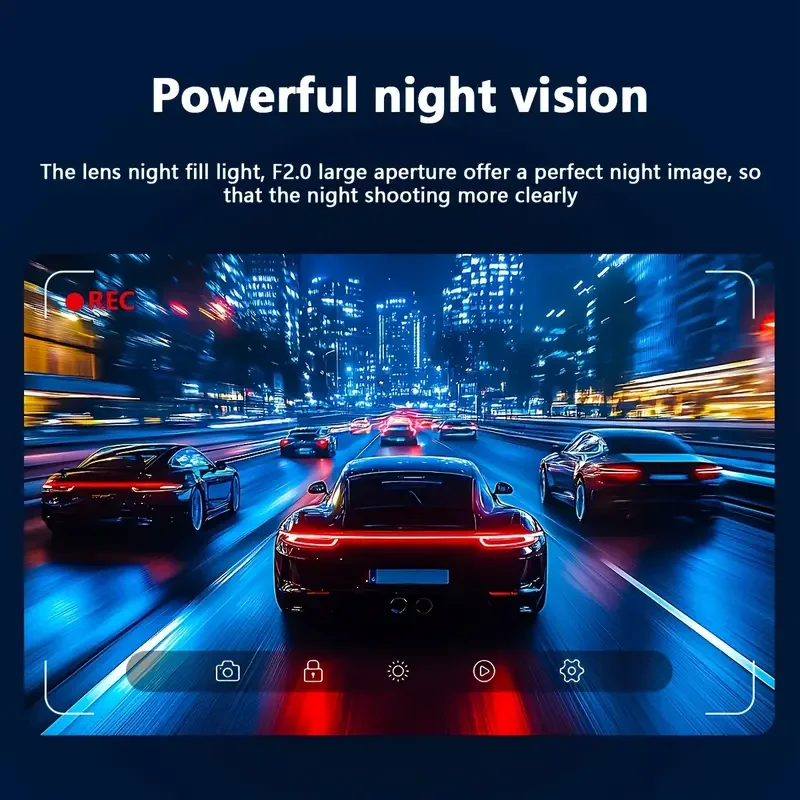 HD 1080P Car Dash Cam 3 Lens Front Rear Interior Camera Night Vision G-Sensor - Image 6