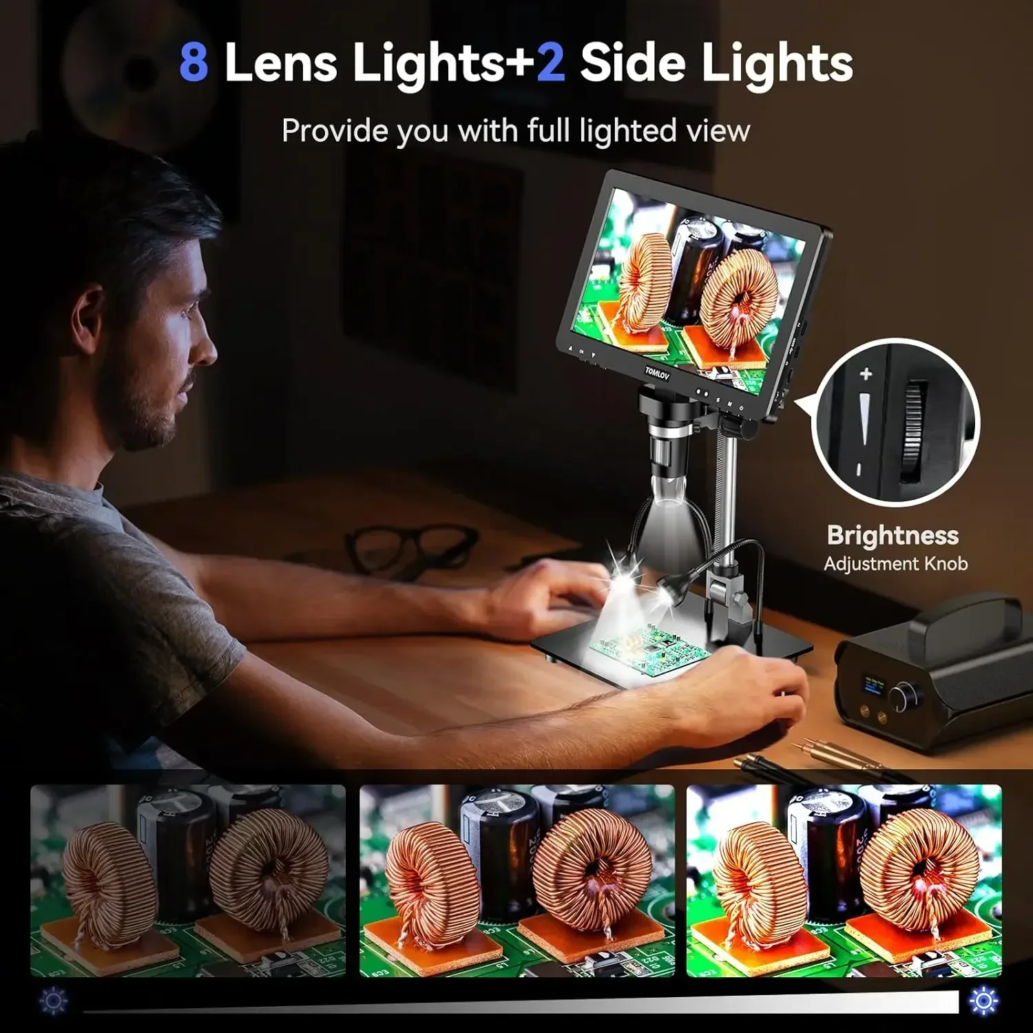 HDMI Digital Microscope 1500X 10.1 Inch IPS LCD Coin Soldering Camera - Image 4