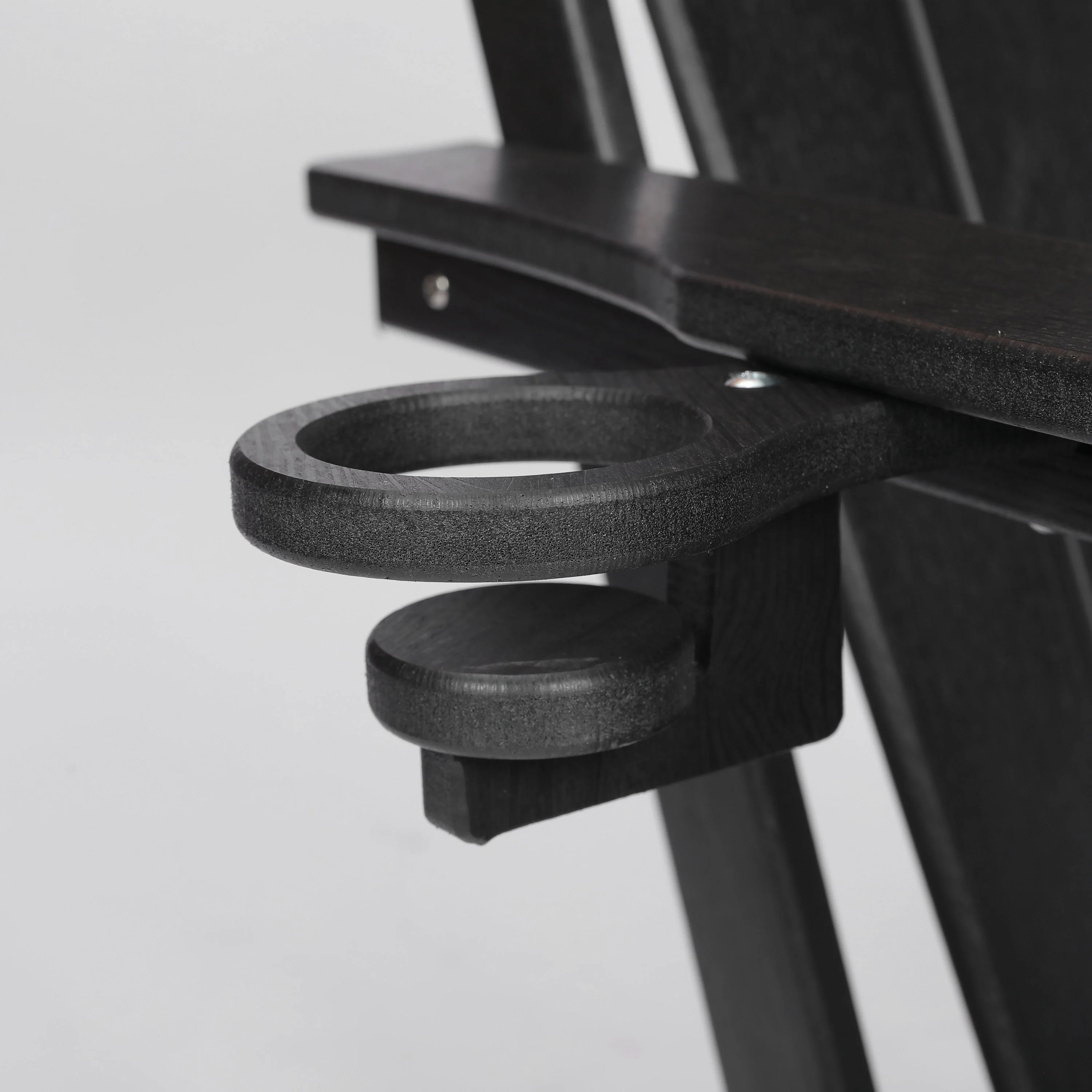 HDPE Folding Adirondack Chair with Dual Cup Holder - Black - Image 7