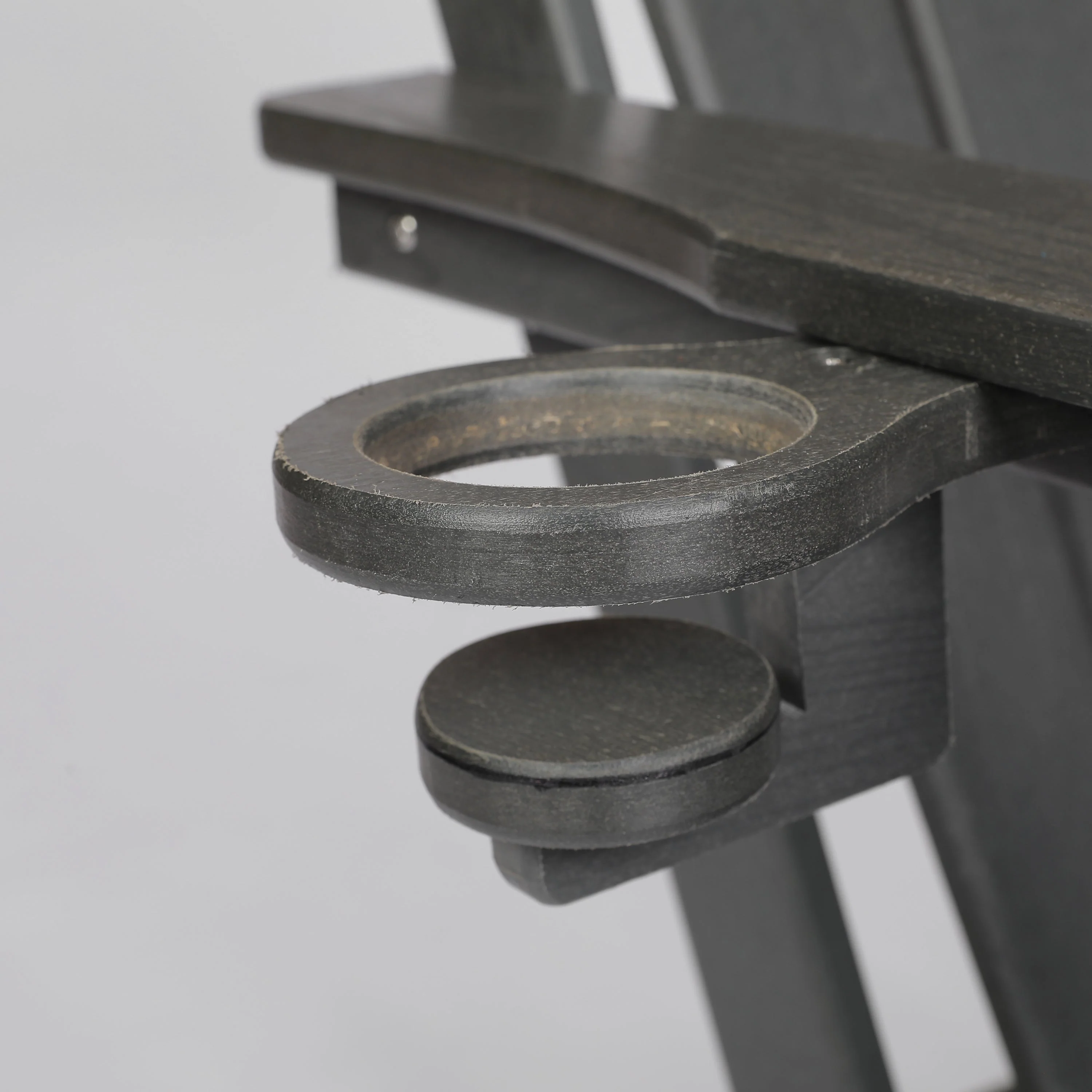HDPE Folding Adirondack Chair with Dual Cup Holder - Gray - Image 7