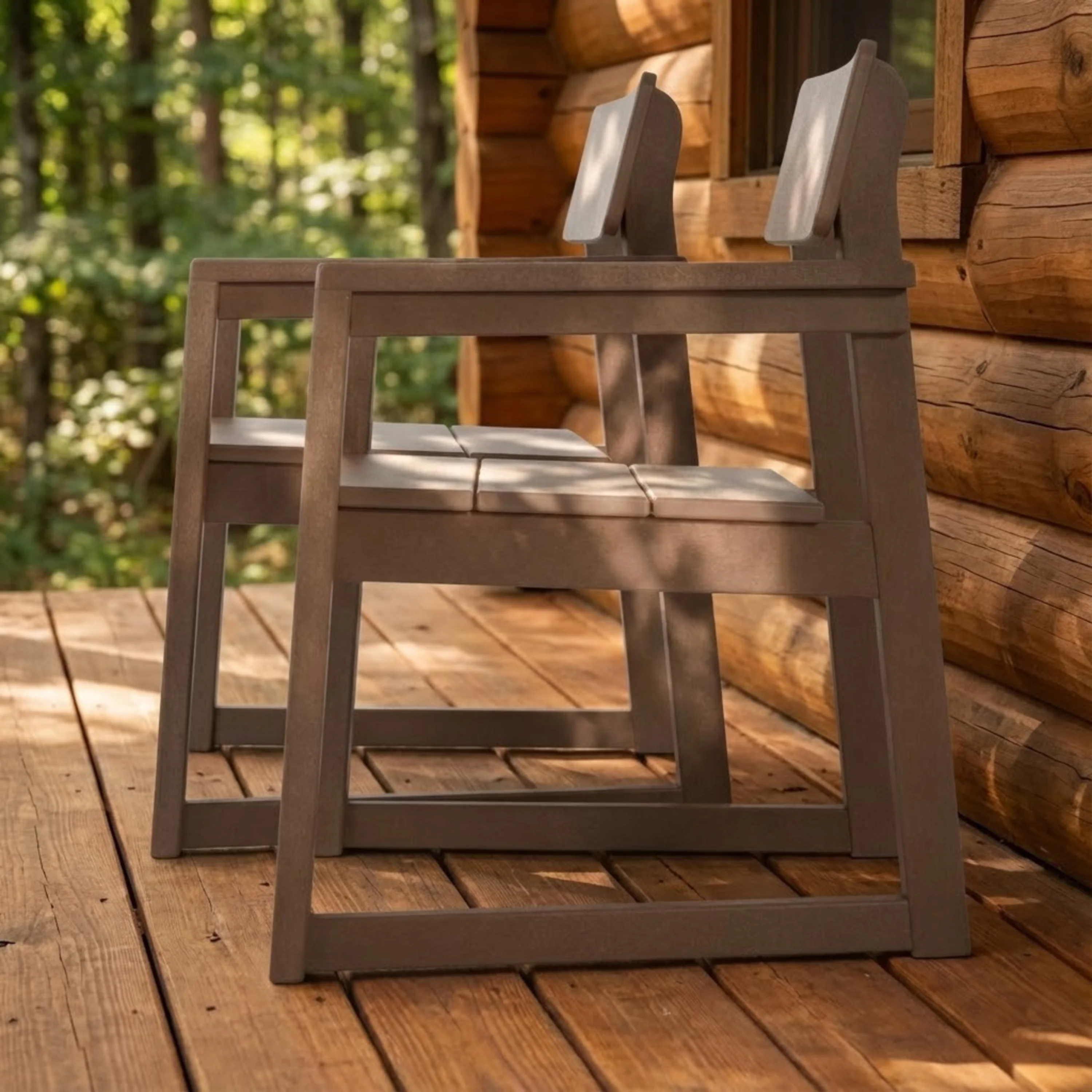 HDPE Outdoor Dining Armchairs with Backrest and Armrests - Image 3