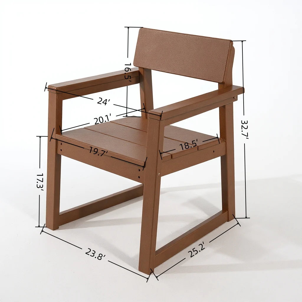 HDPE Outdoor Dining Armchairs with Backrest and Armrests - Image 9