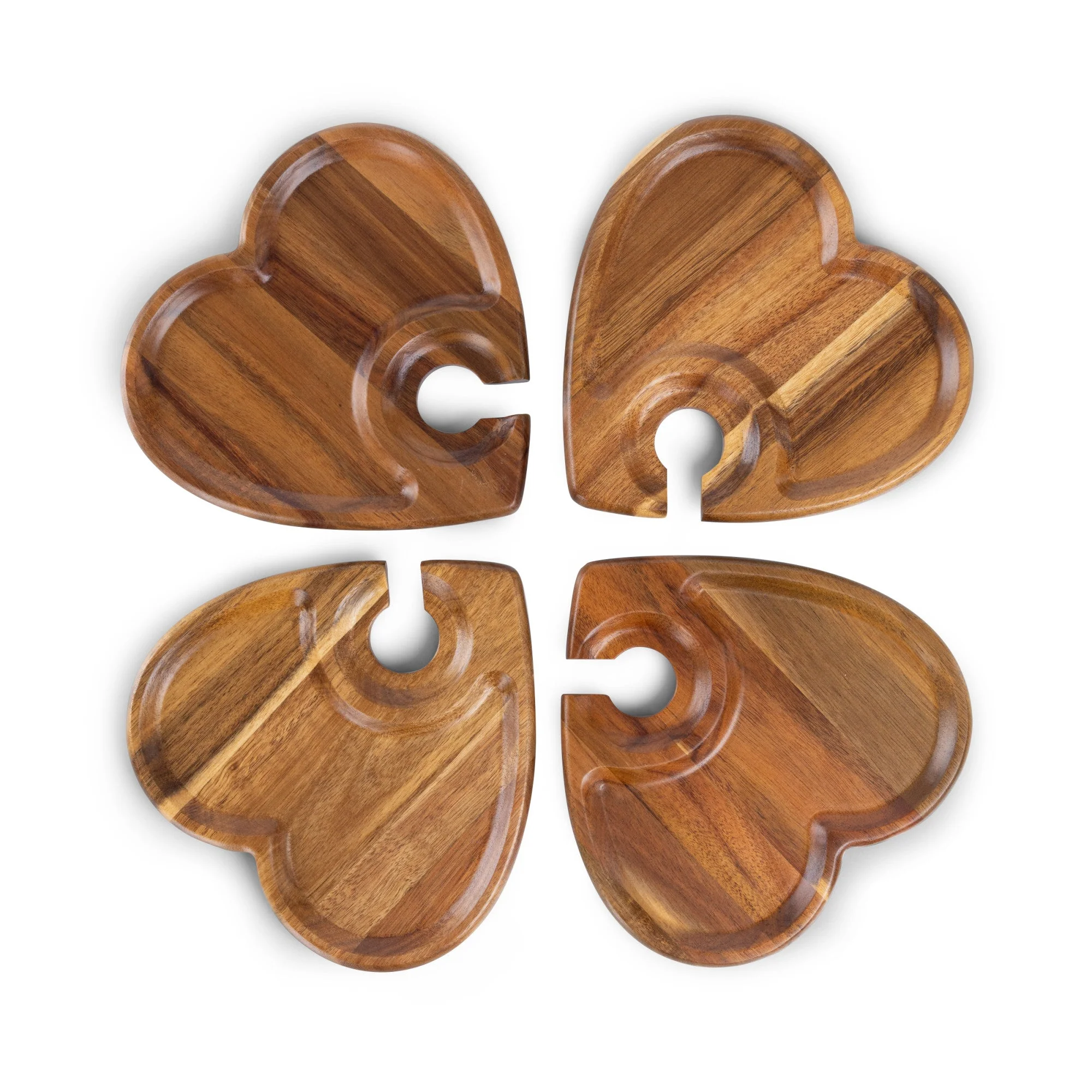 Heart Shaped Wine Appetizer Plate Set of 4 - Image 3