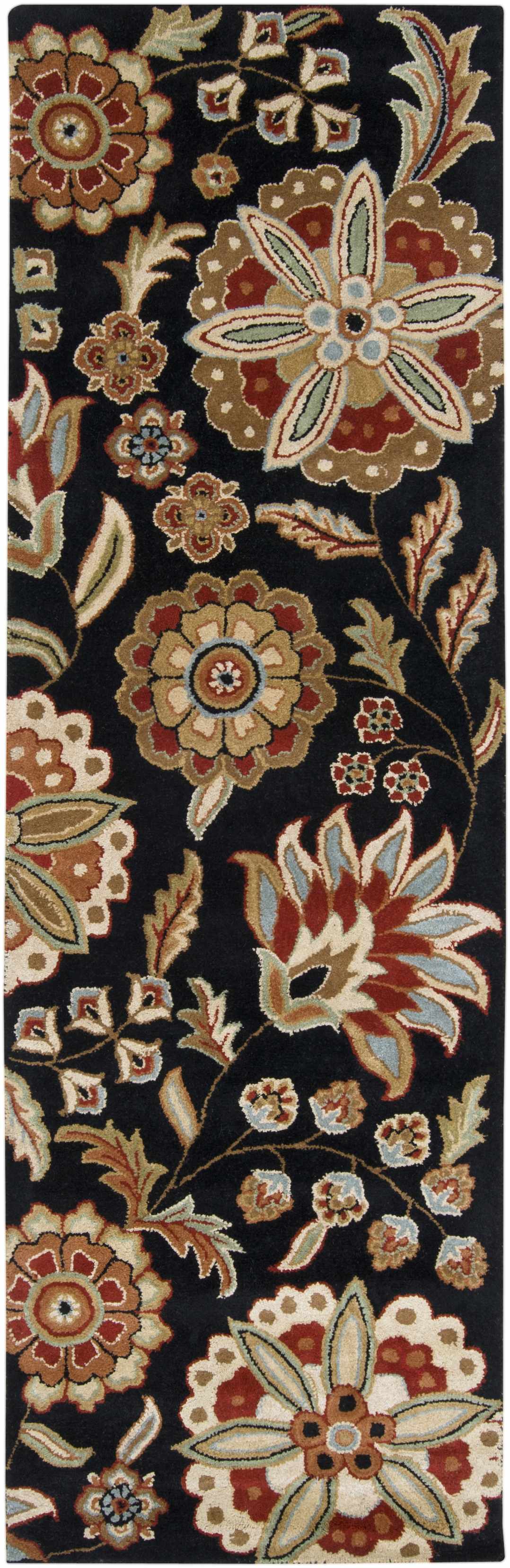 Heaters Black Floral Wool Carpet - Image 11