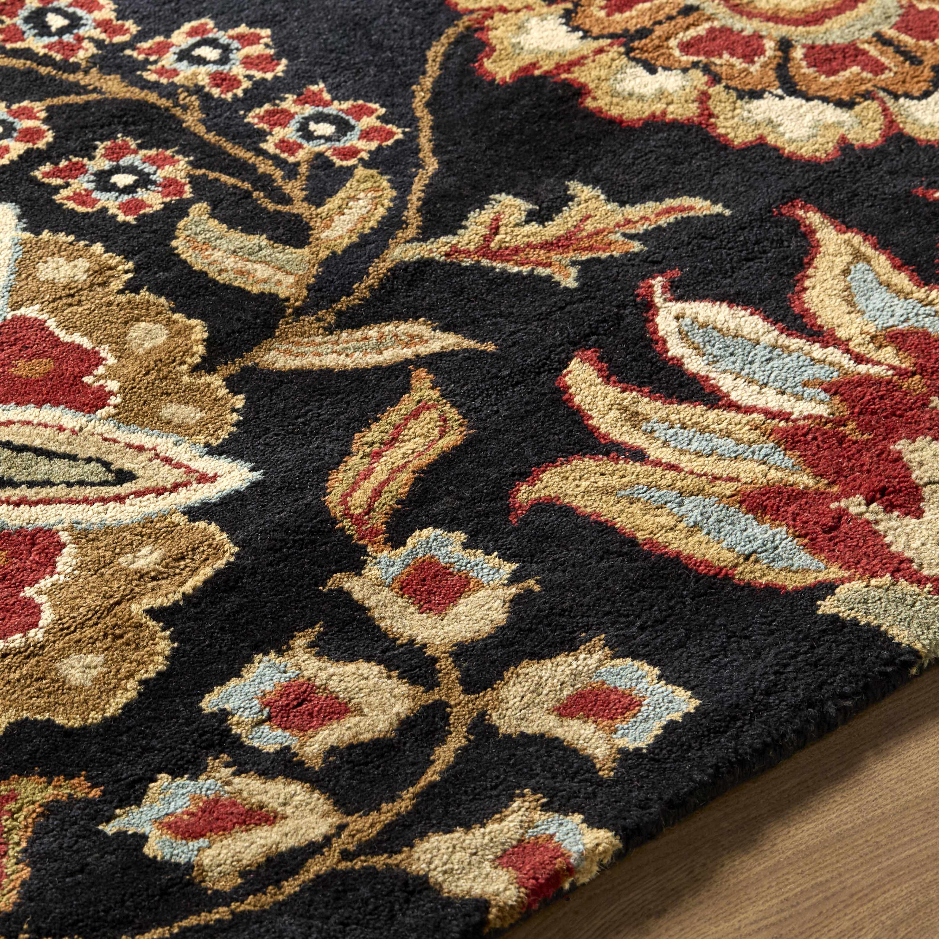 Heaters Black Floral Wool Carpet - Image 18