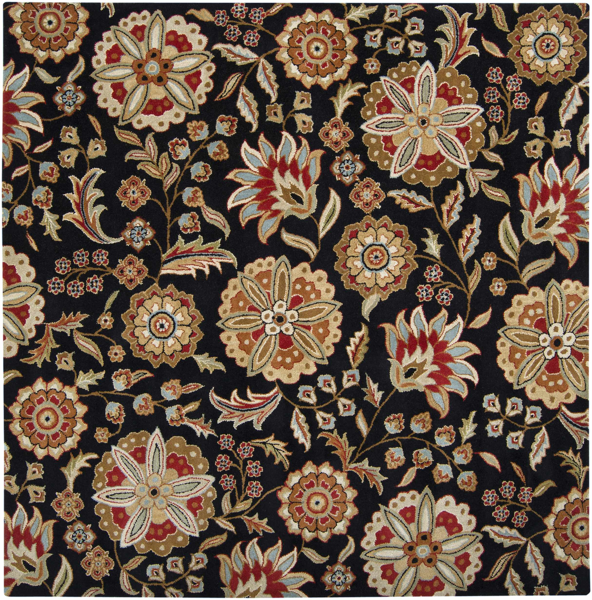 Heaters Black Floral Wool Carpet - Image 3