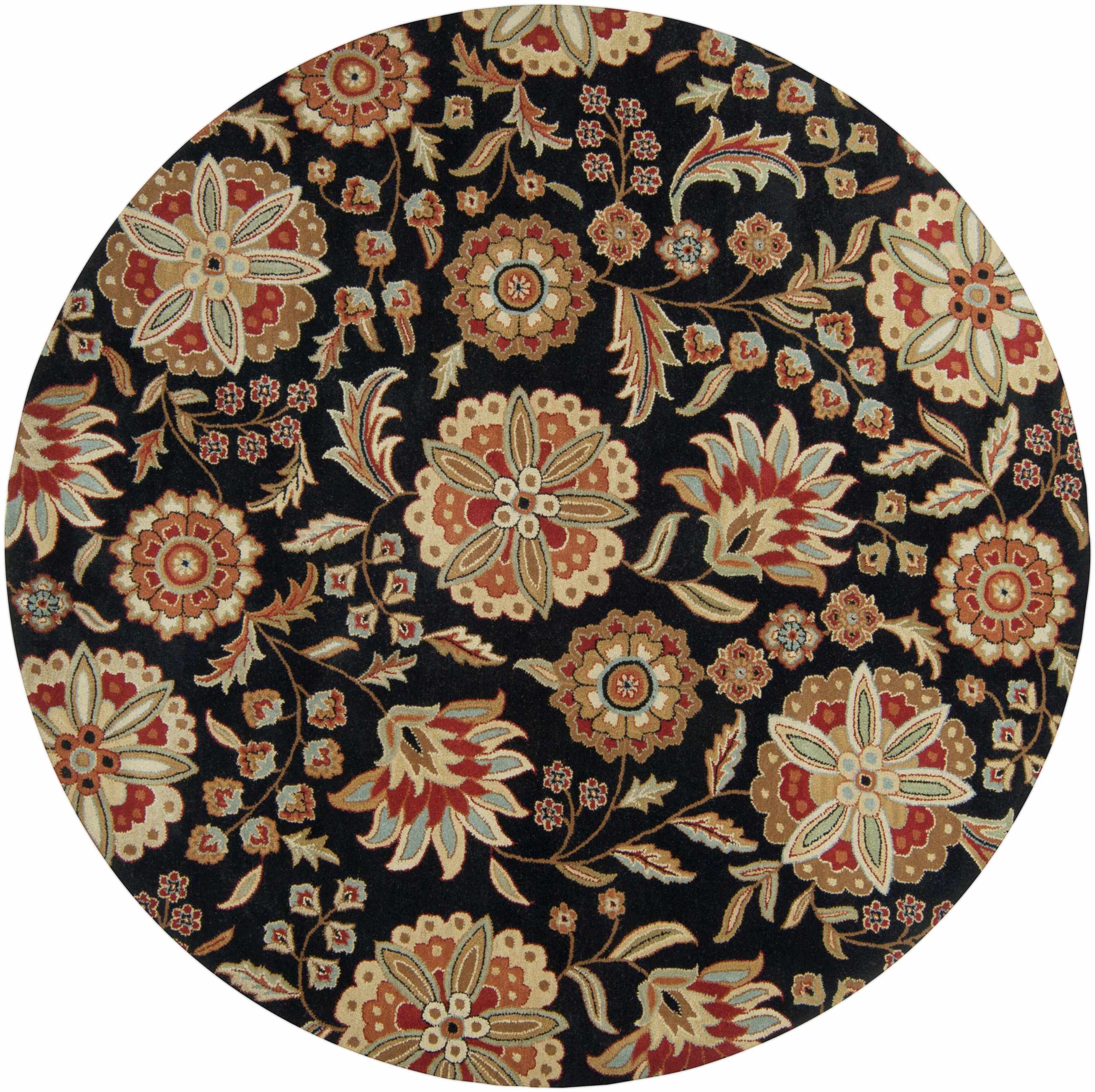 Heaters Black Floral Wool Carpet - Image 5