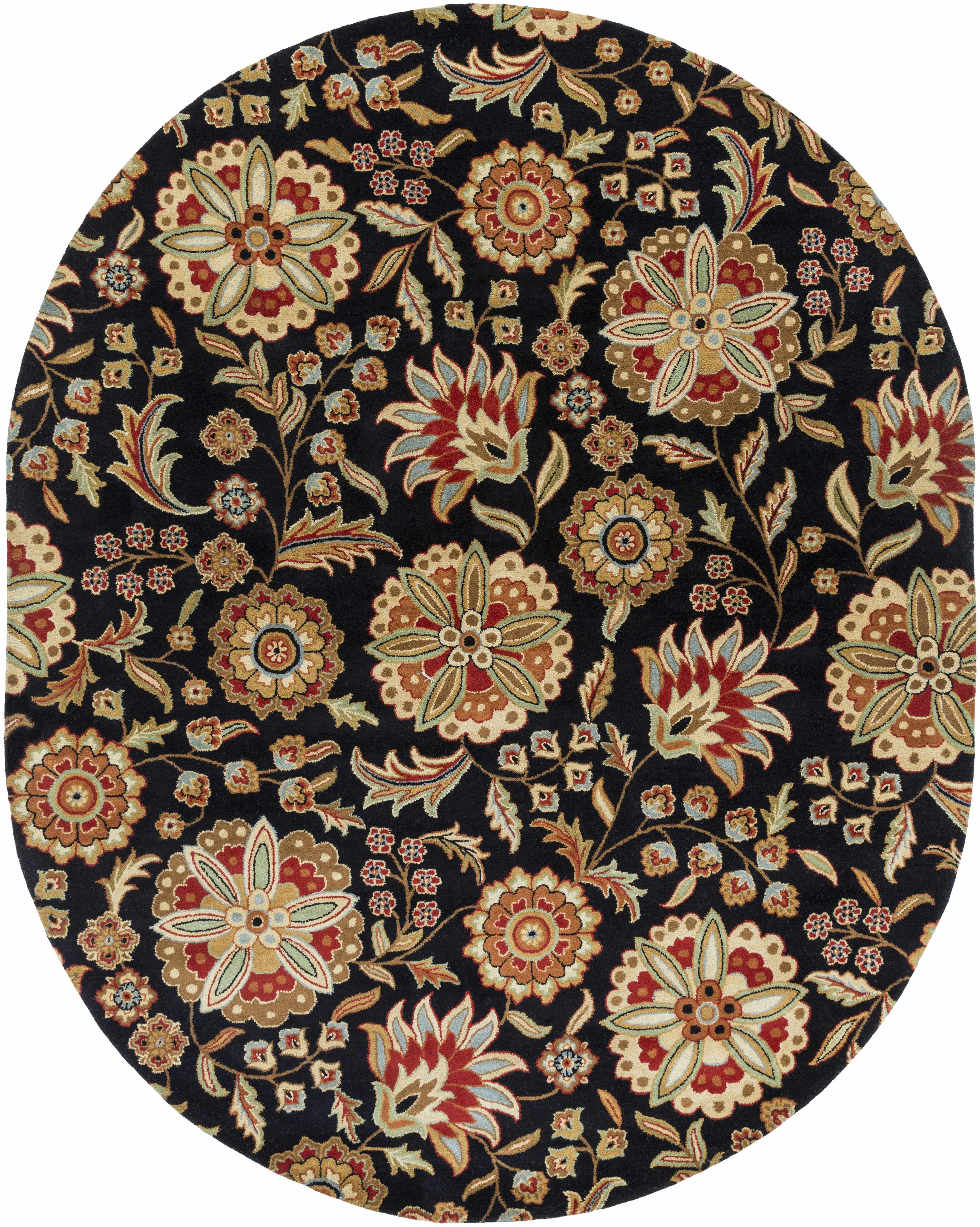 Heaters Black Floral Wool Carpet - Image 6
