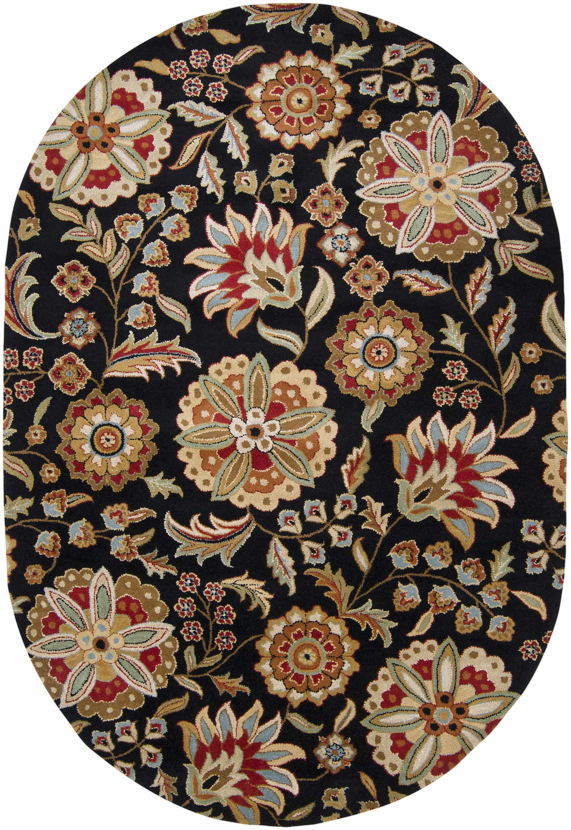 Heaters Black Floral Wool Carpet - Image 7