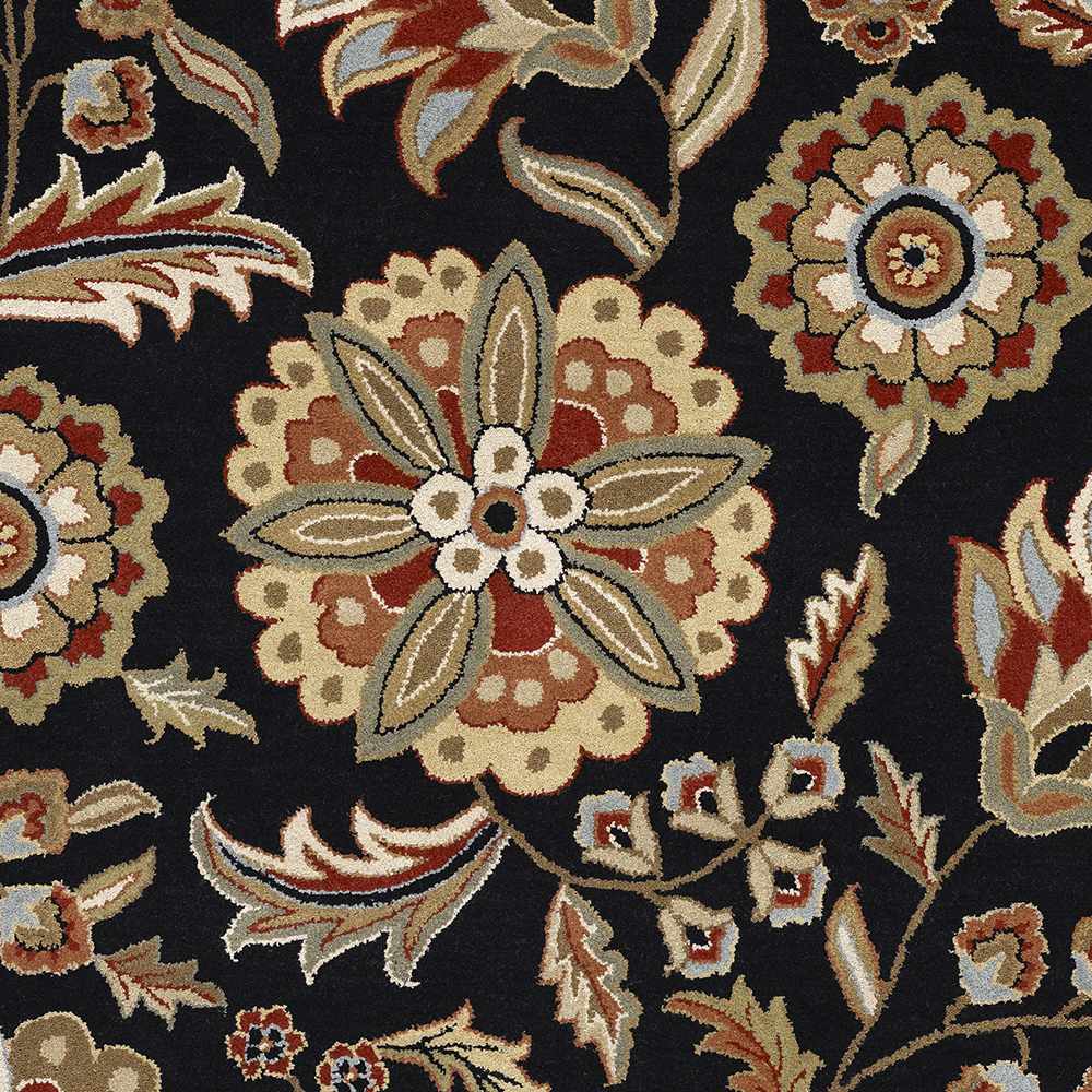 Heaters Black Floral Wool Carpet - Image 9