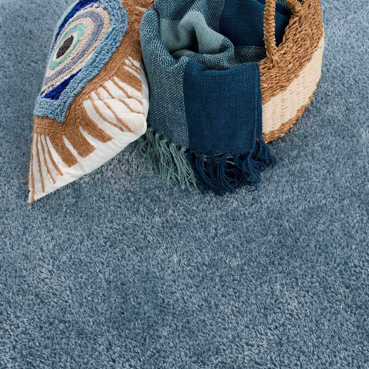 Heavenly Solid Blue Plush Rug - Clearance - Image 4