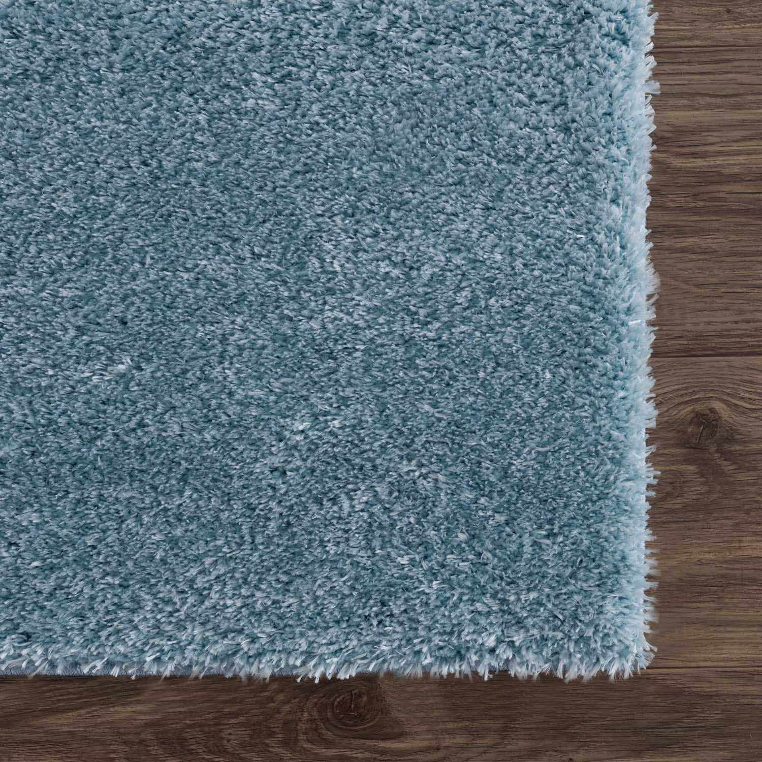 Heavenly Solid Blue Plush Rug - Clearance - Image 9