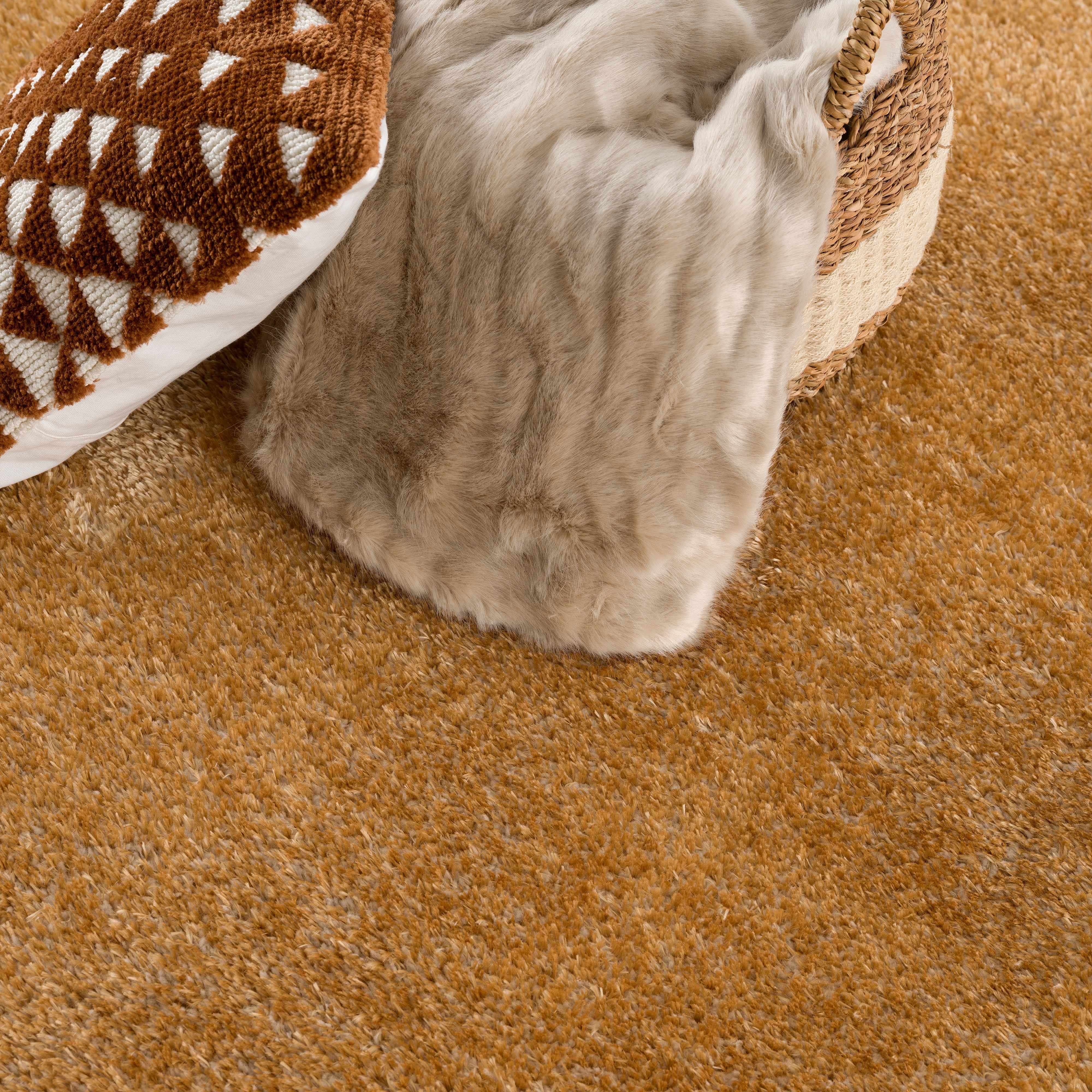 Heavenly Solid Mustard Plush Rug - Clearance - Image 12