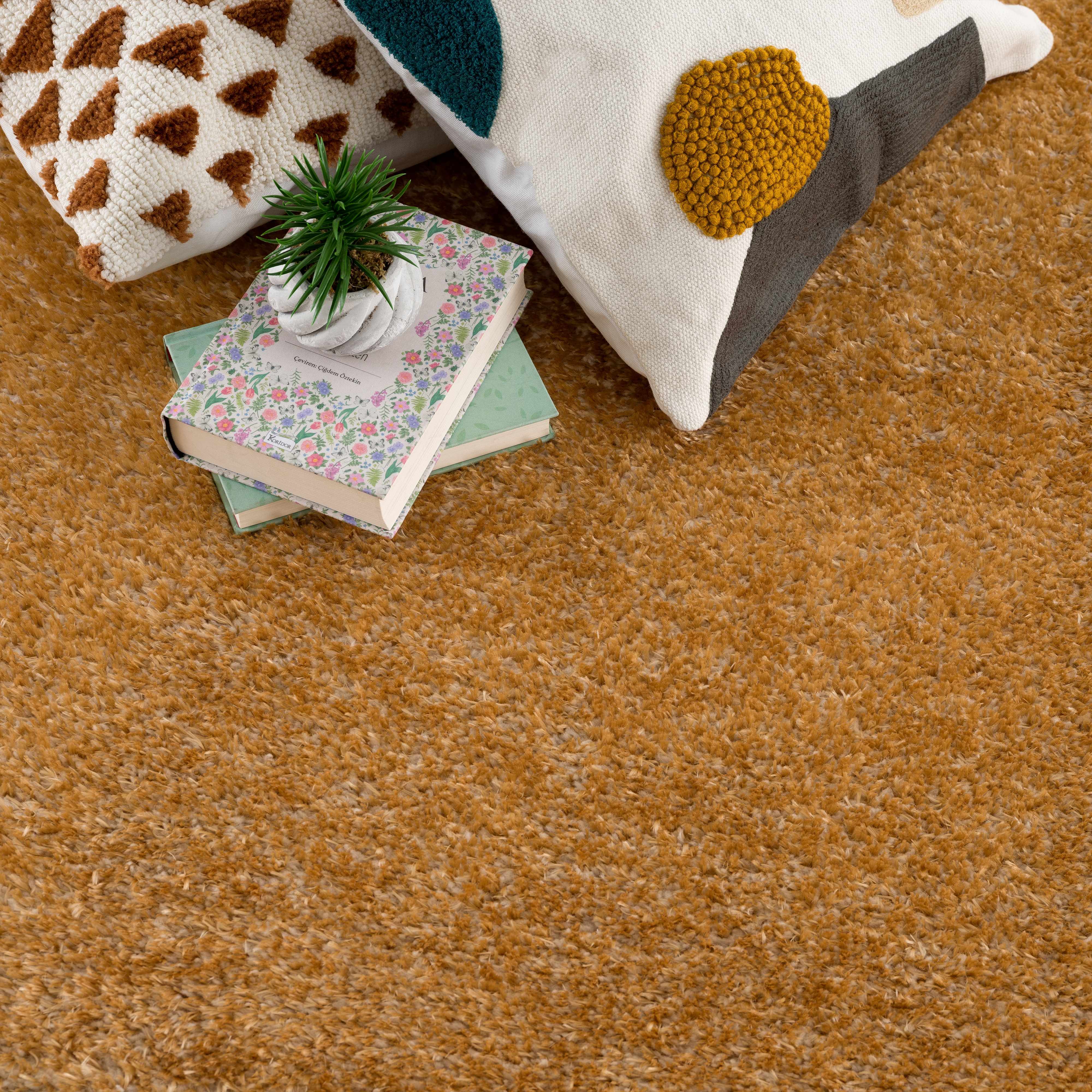 Heavenly Solid Mustard Plush Rug - Clearance - Image 3