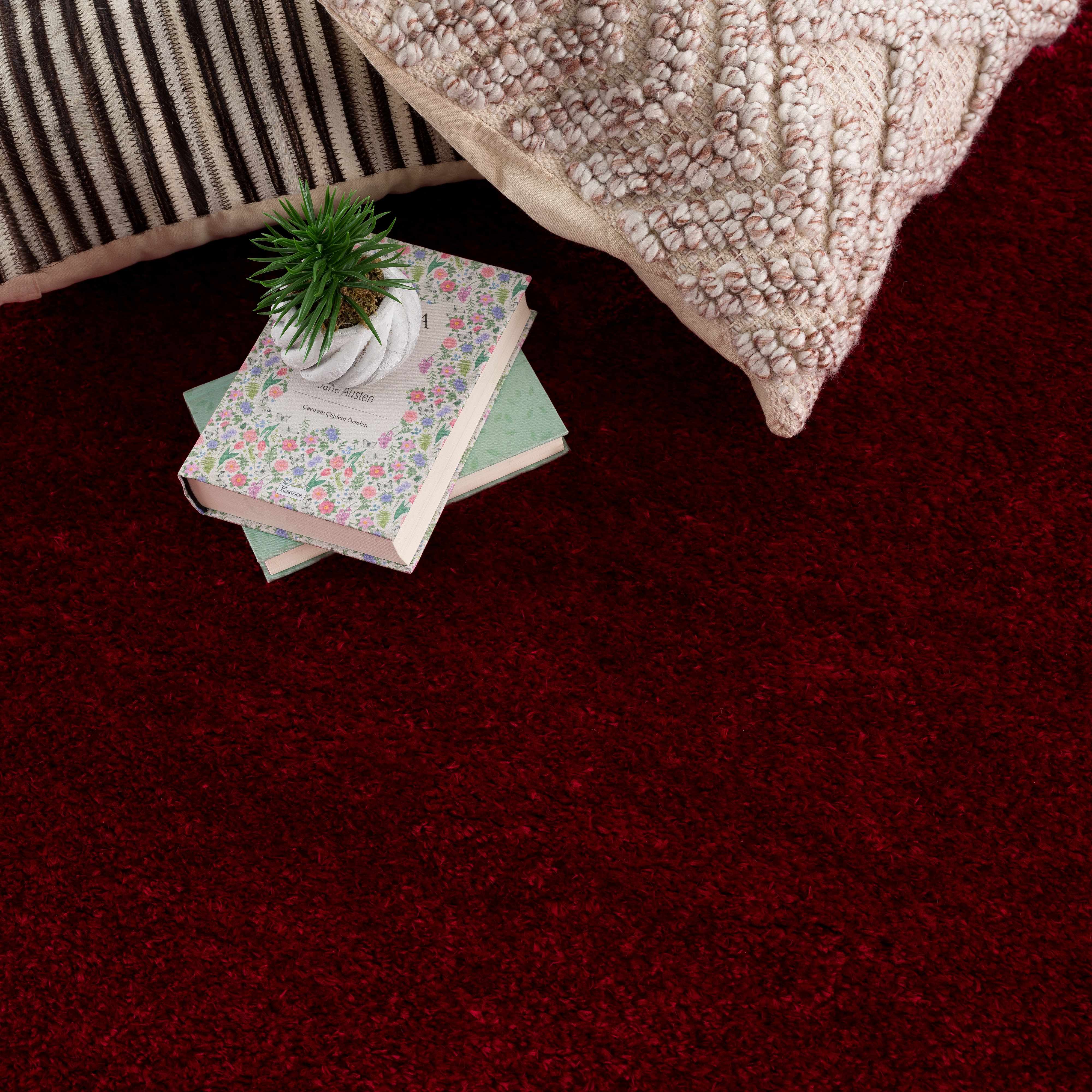 Heavenly Solid Red Plush Rug - Clearance - Image 3