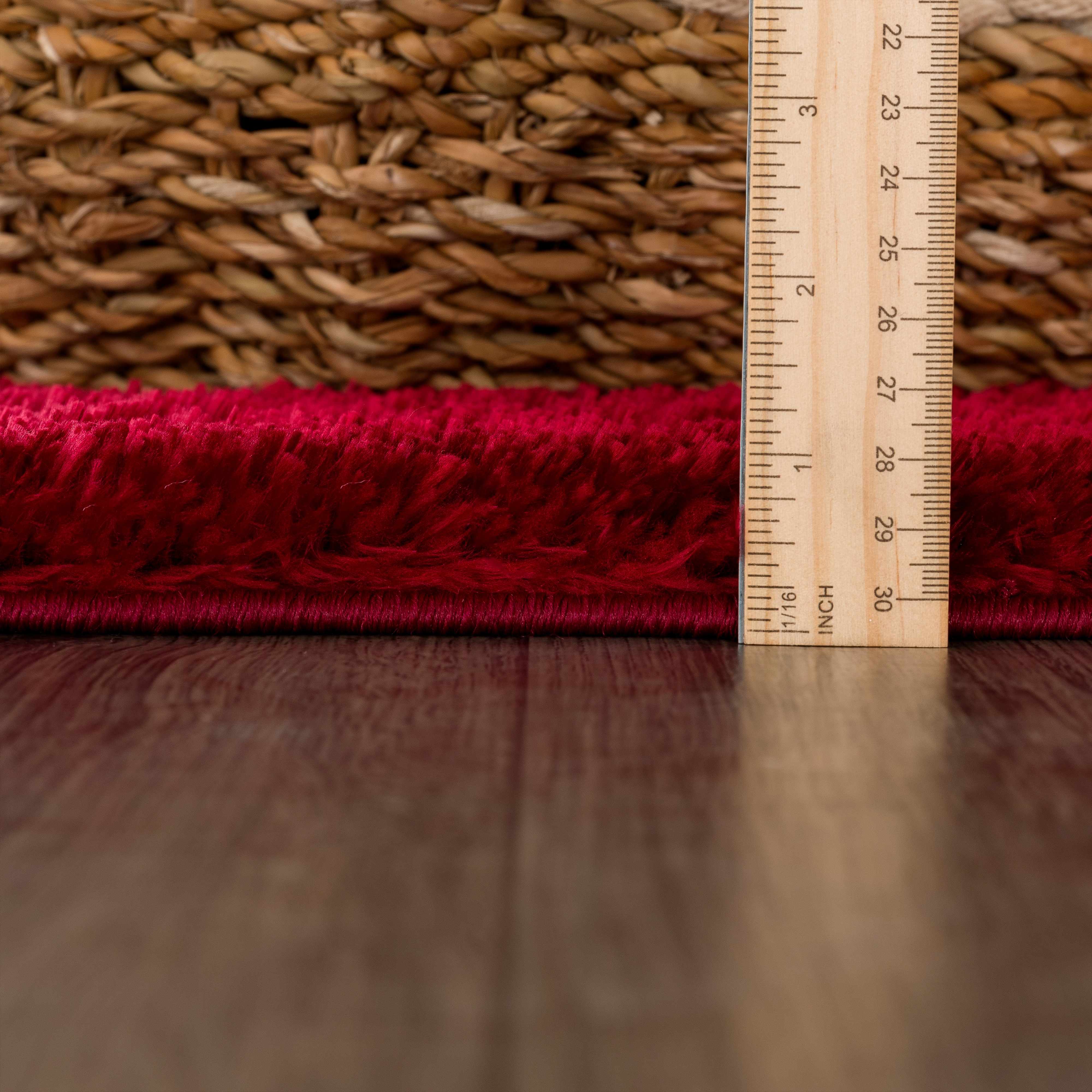 Heavenly Solid Red Plush Rug - Clearance - Image 9