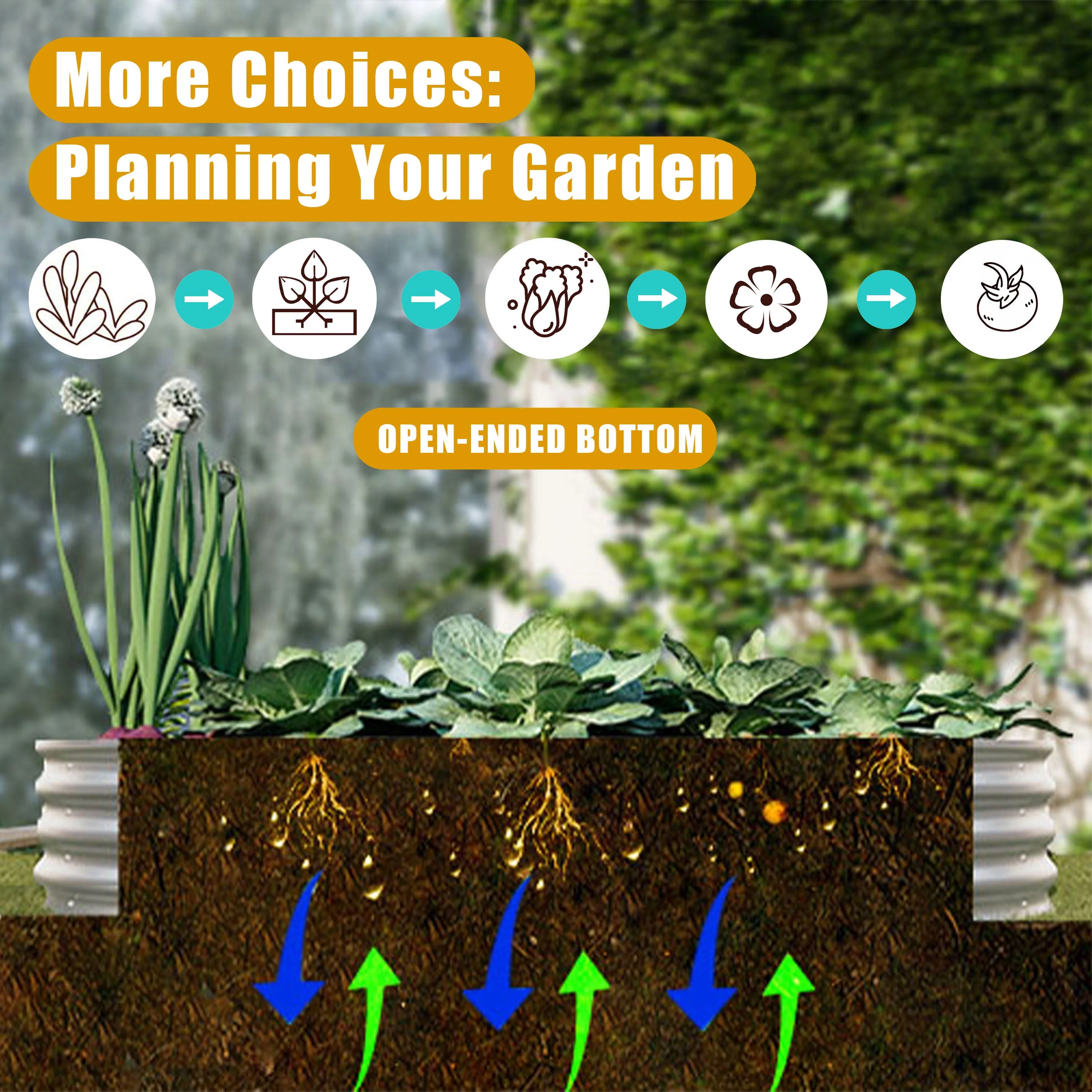 Heavy Duty Galvanized Raised Garden Bed Kit 6x3x1ft Silver - Image 5