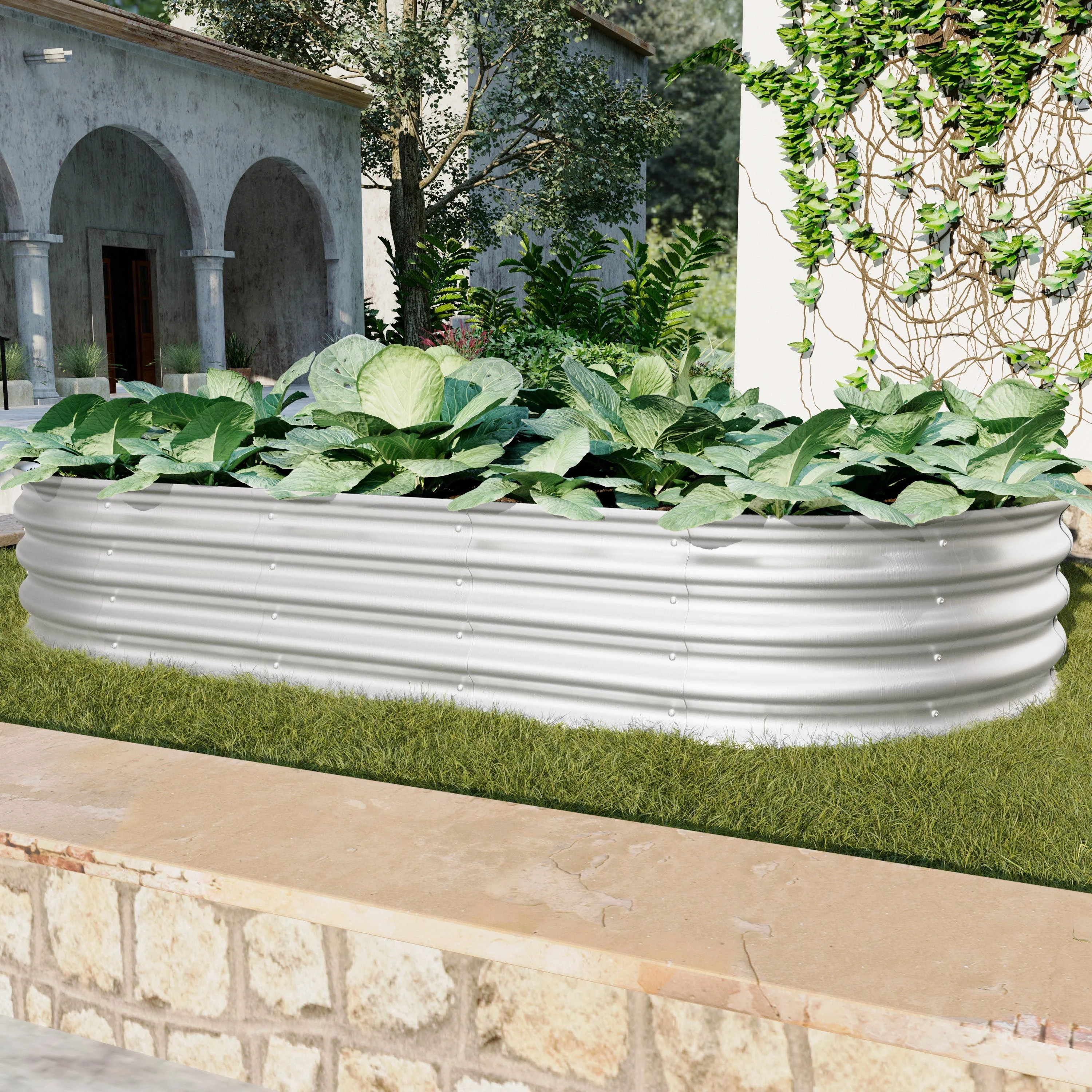 Heavy Duty Galvanized Raised Garden Bed Kit 6x3x1ft Silver - Image 6