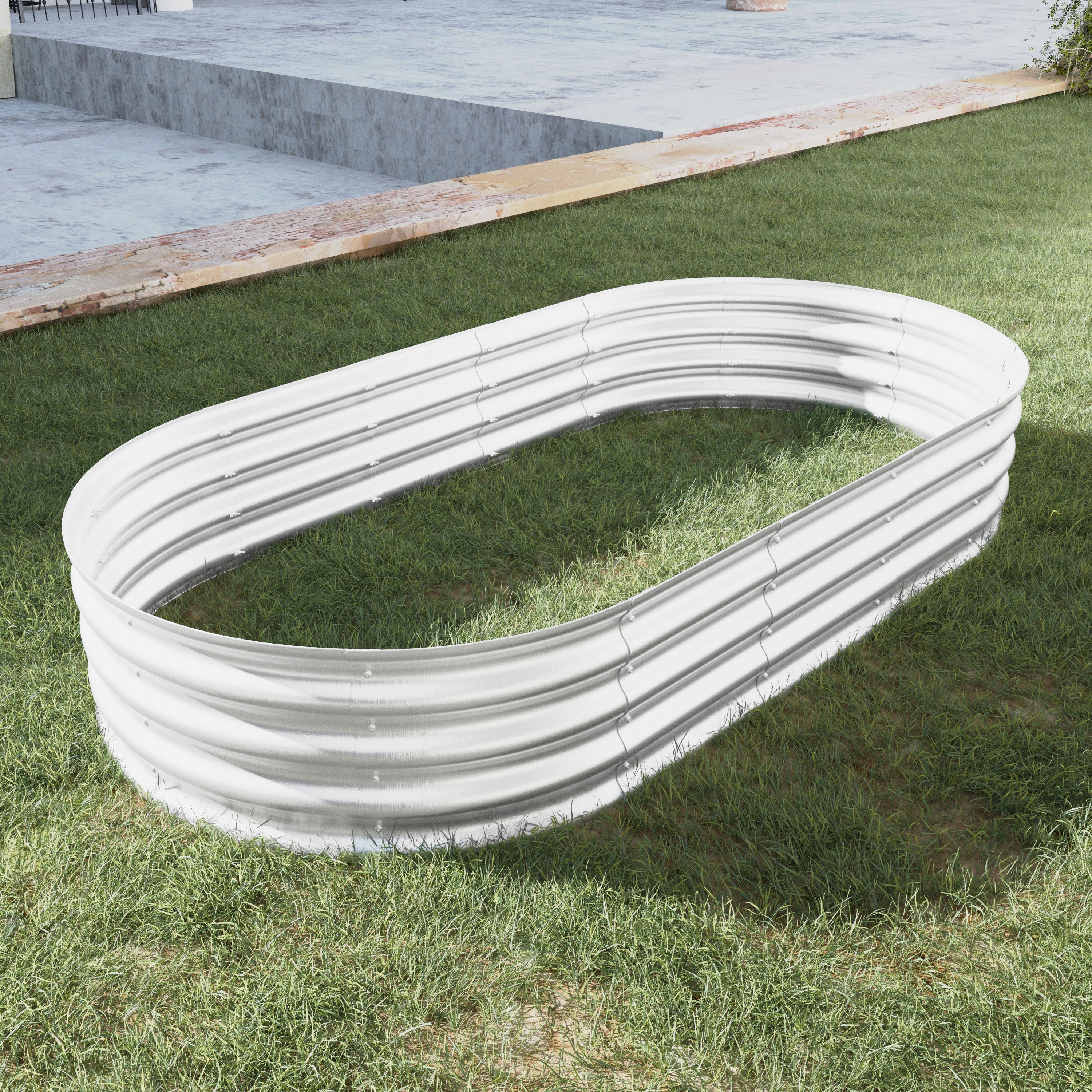 Heavy Duty Galvanized Raised Garden Bed Kit 6x3x1ft Silver - Image 7