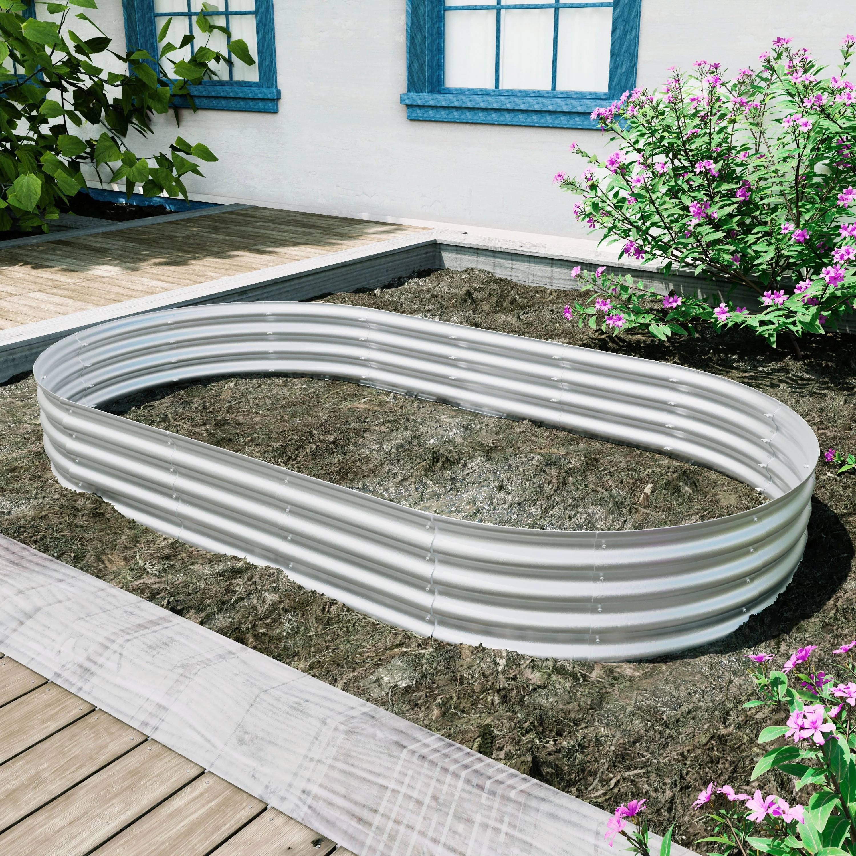 Heavy Duty Galvanized Raised Garden Bed Kit 8x4x1ft - Image 11