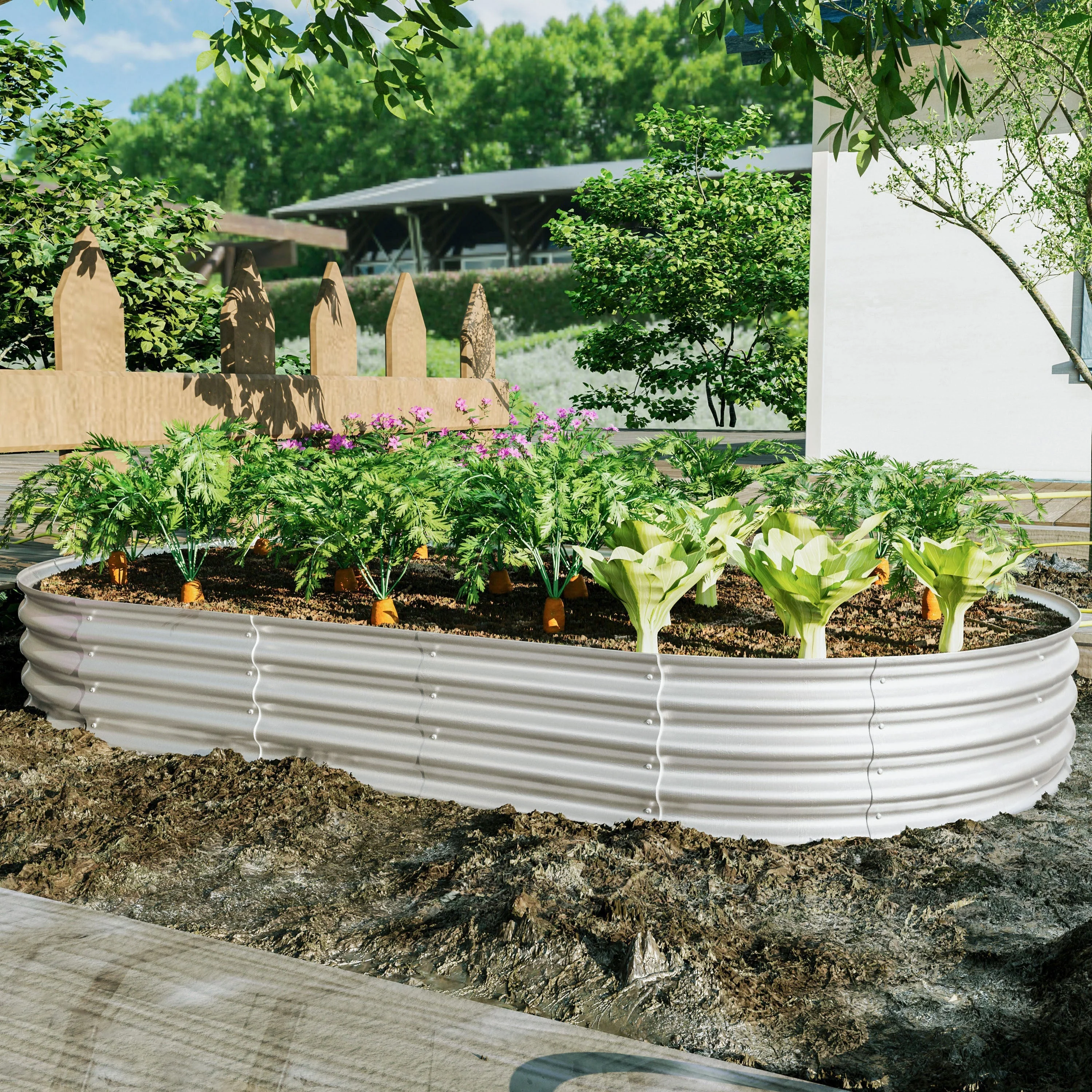 Heavy Duty Galvanized Raised Garden Bed Kit 8x4x1ft - Image 2
