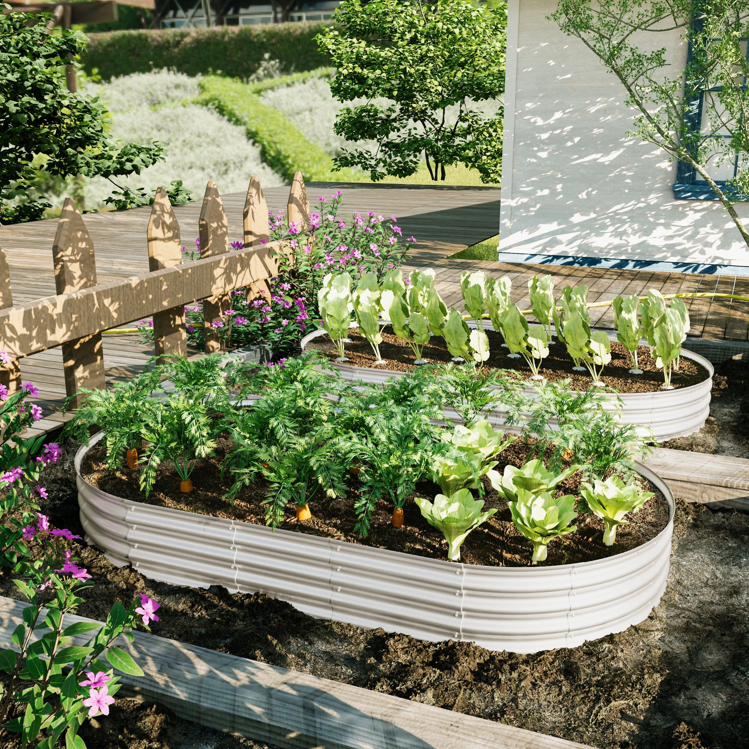 Heavy Duty Galvanized Raised Garden Bed Kit 8x4x1ft - Image 4
