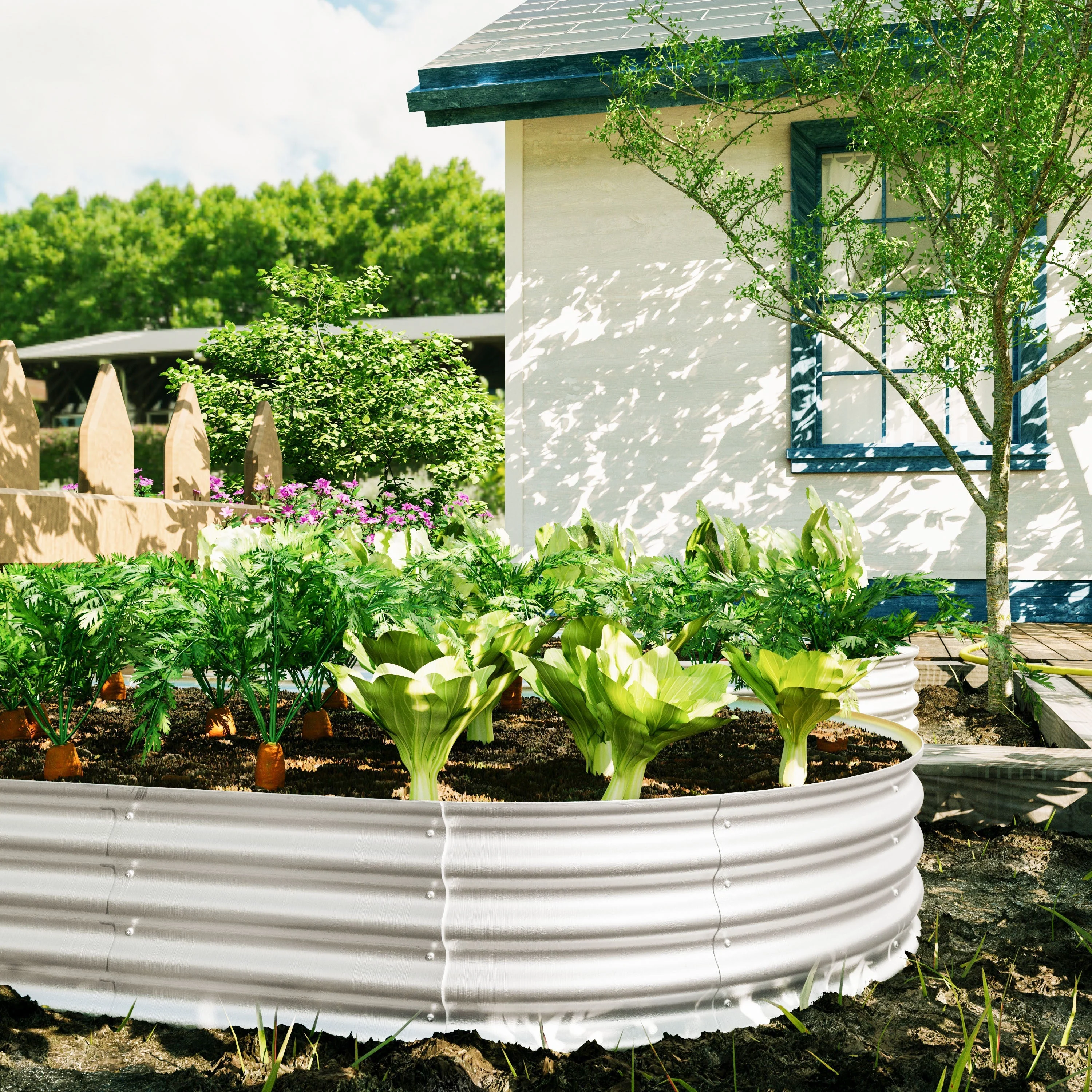 Heavy Duty Galvanized Raised Garden Bed Kit 8x4x1ft - Image 5