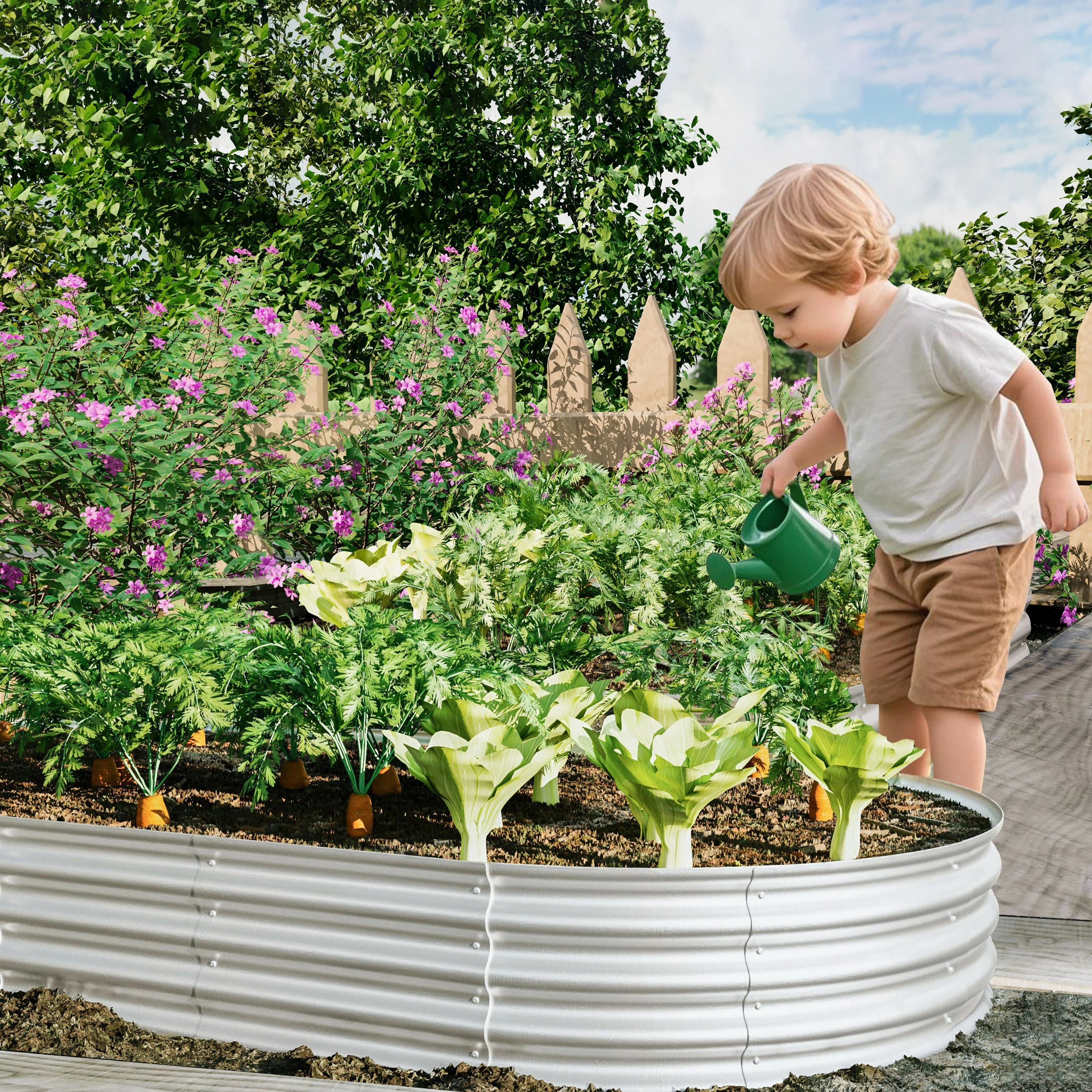 Heavy Duty Galvanized Raised Garden Bed Kit 8x4x1ft - Image 8