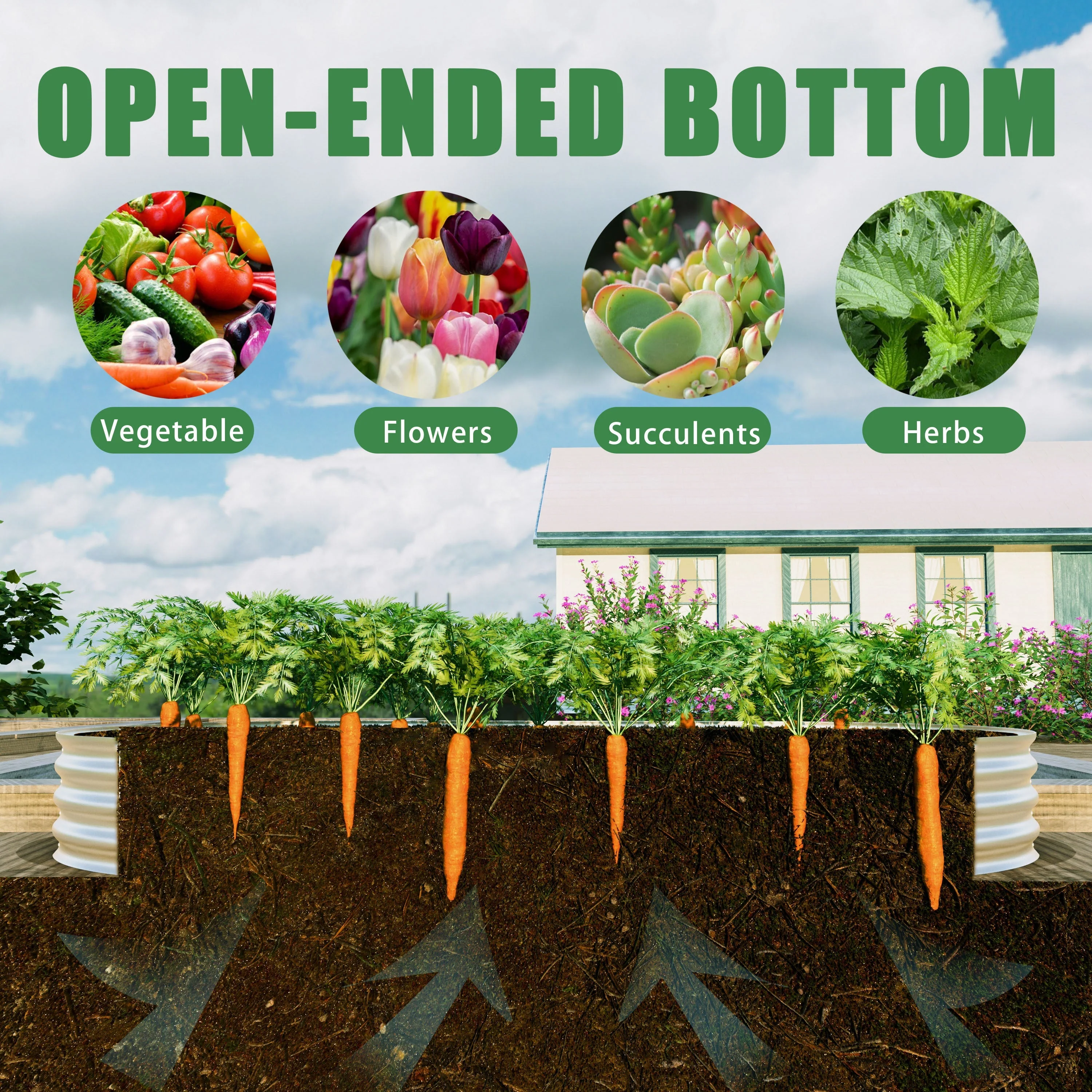 Heavy Duty Galvanized Raised Garden Bed Kit 8x4x1ft - Image 9
