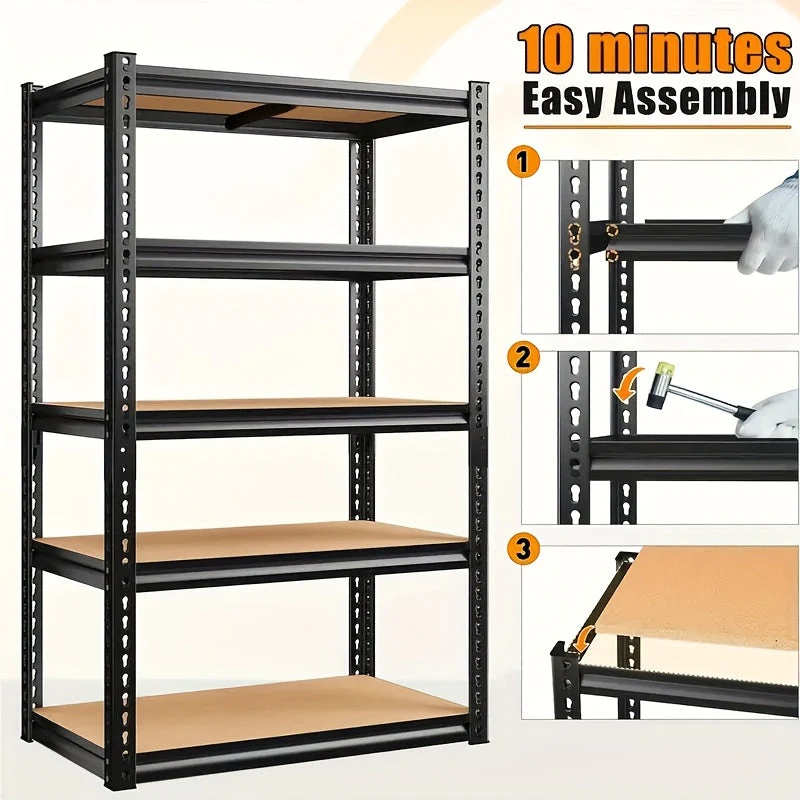 Heavy Duty Garage Shelving Unit Moktan Sabai 5 Tier Metal Storage Rack 2000lb - Image 2