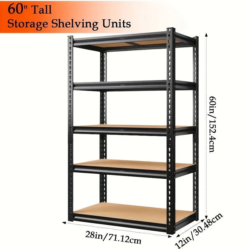 Heavy Duty Garage Shelving Unit Moktan Sabai 5 Tier Metal Storage Rack 2000lb - Image 3