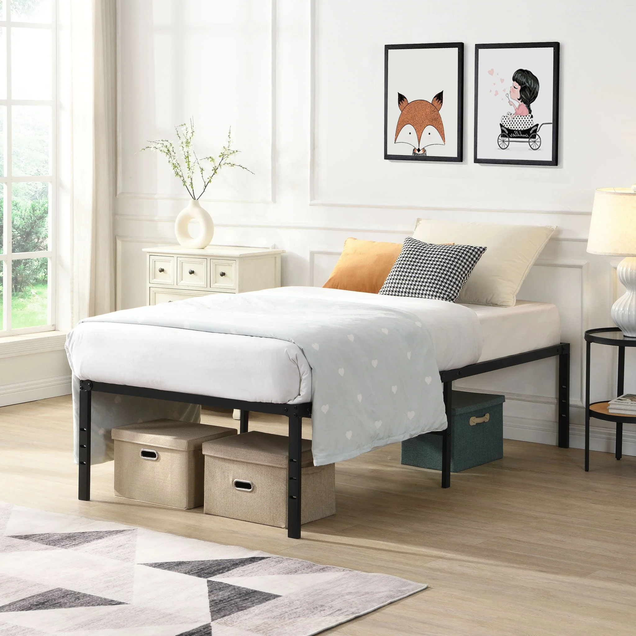 Heavy Duty Metal Bed Frame With Quiet Support - Image 2