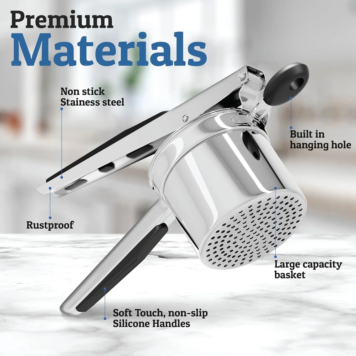 Heavy Duty Stainless Steel Potato Masher 15oz Large Capacity Kitchen Tool - Image 11