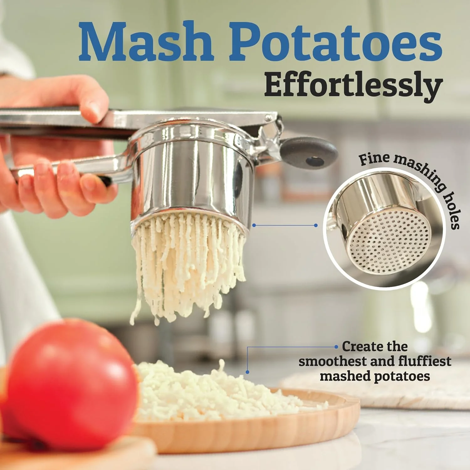 Heavy Duty Stainless Steel Potato Masher 15oz Large Capacity Kitchen Tool - Image 12