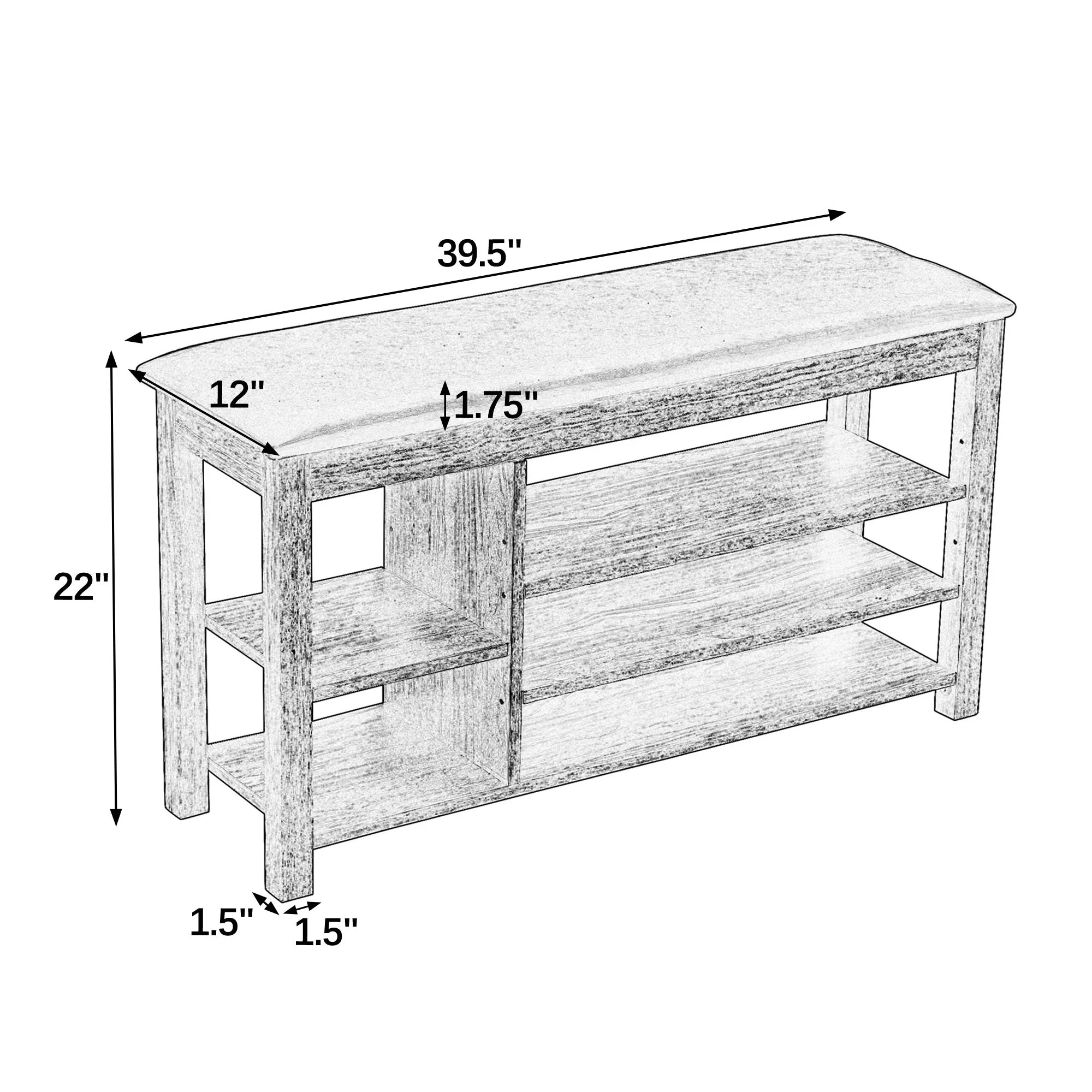 Height-Adjustable Shoe-Changing Bench - Image 11