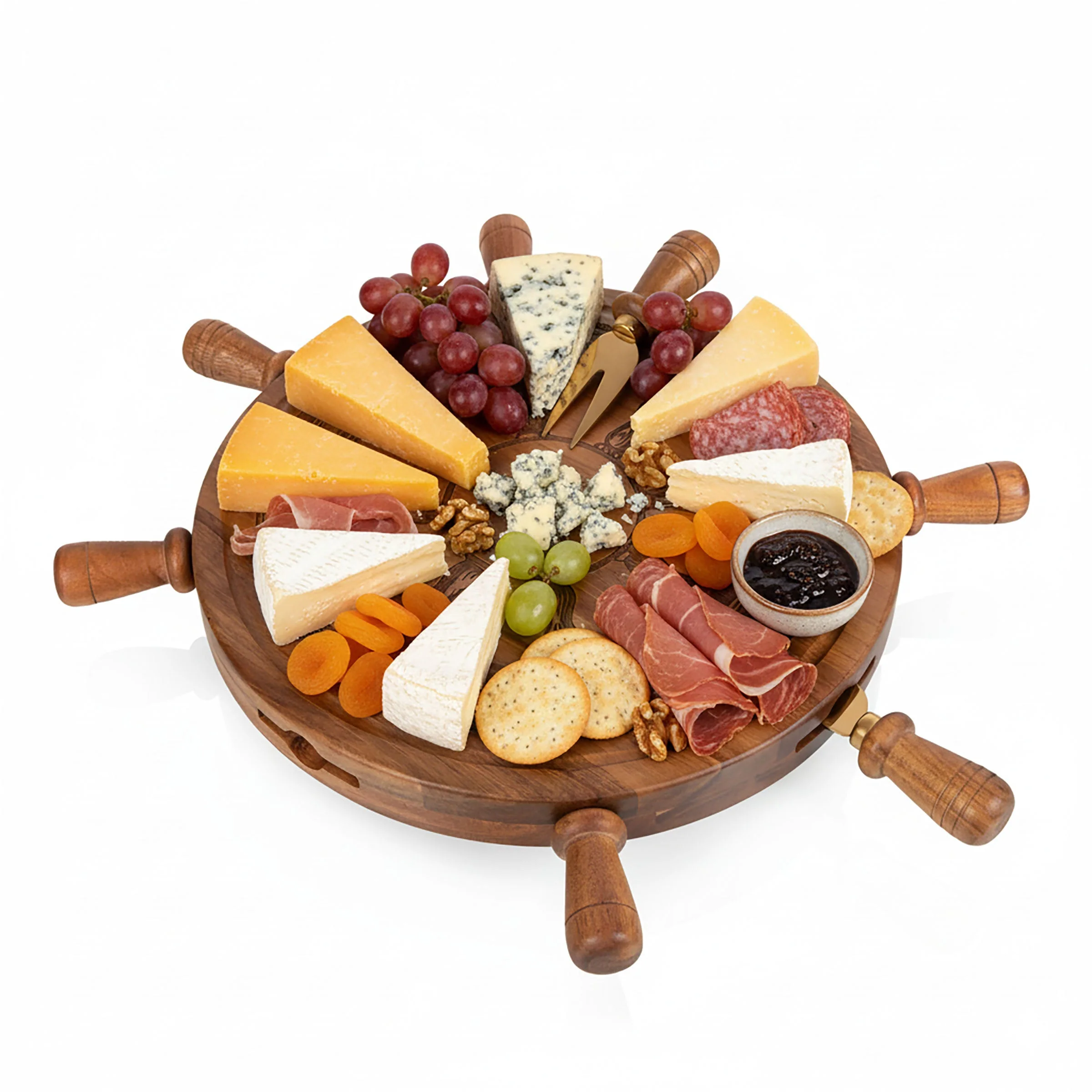 Helmsman Lazy Susan Cheese Board with Tool Set - Image 11