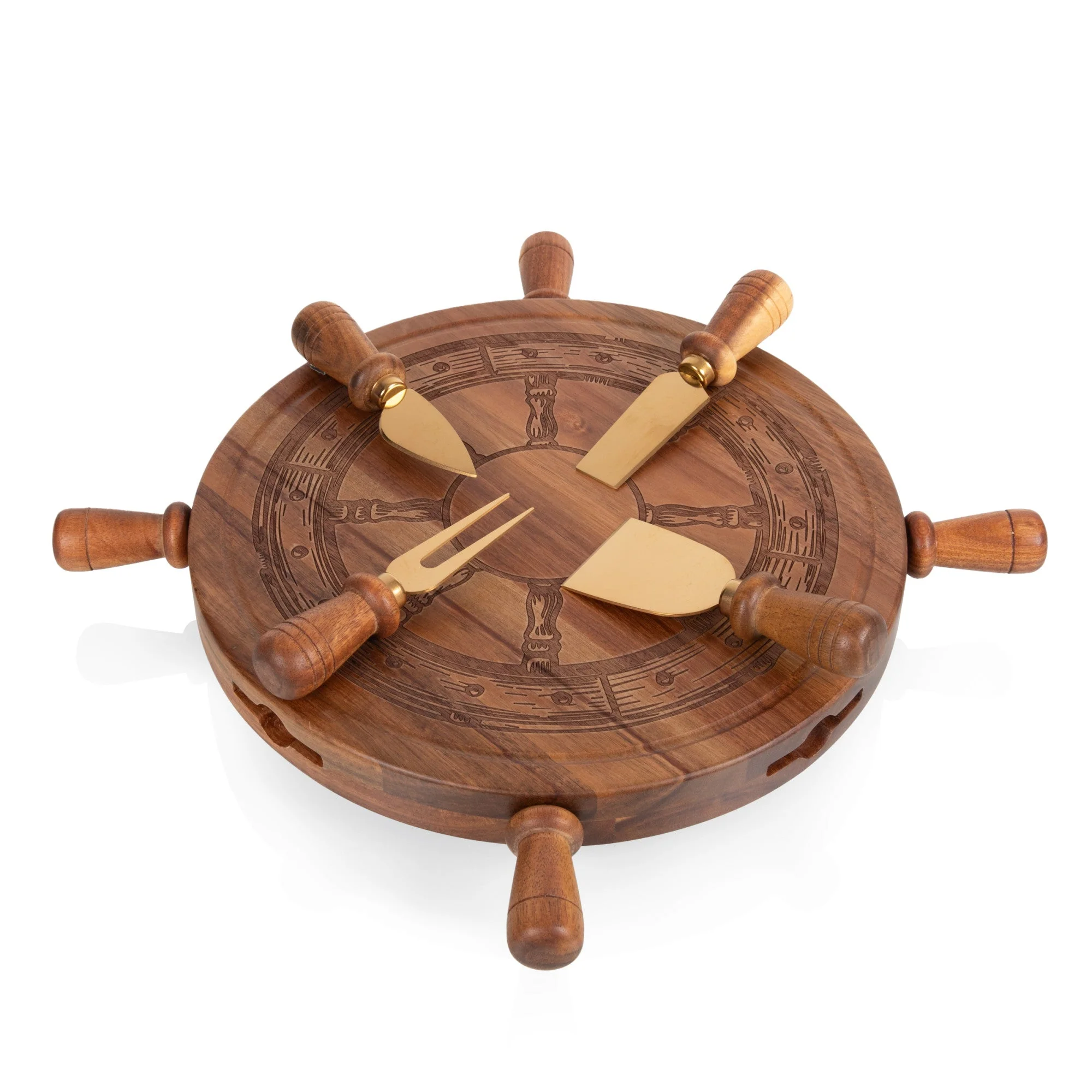 Helmsman Lazy Susan Cheese Board with Tool Set - Image 3