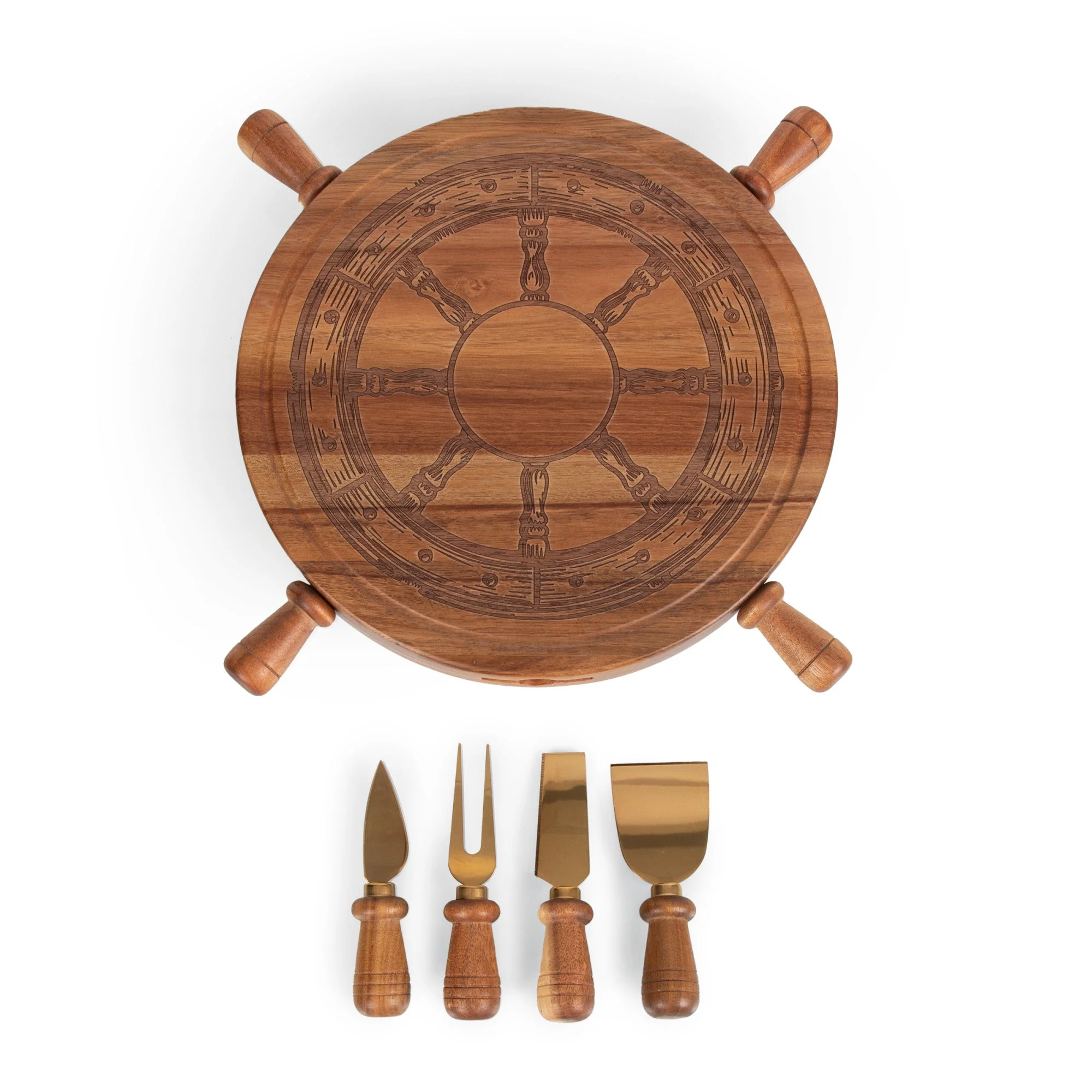 Helmsman Lazy Susan Cheese Board with Tool Set - Image 7