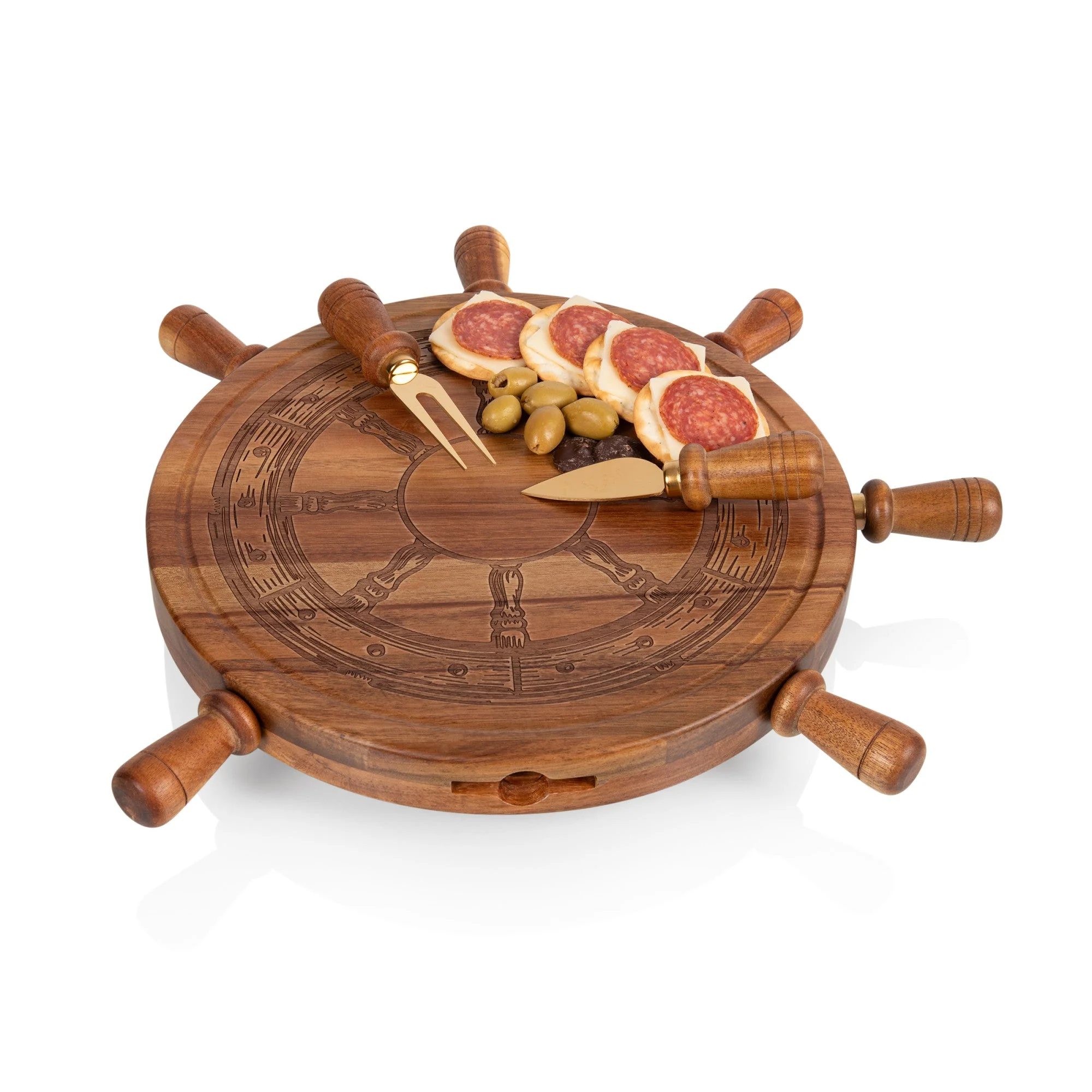 Helmsman Lazy Susan Cheese Board with Tool Set - Image 9