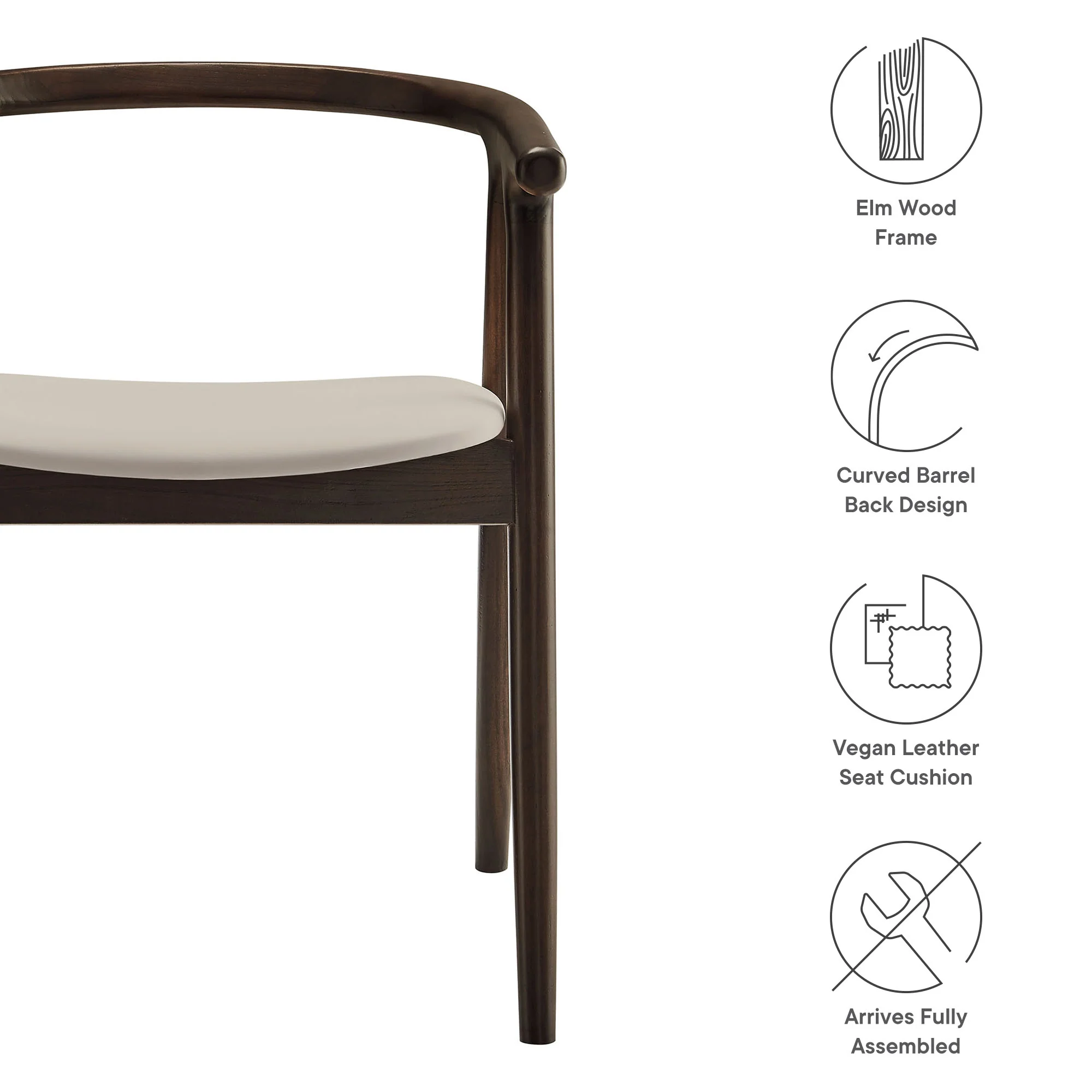 Henry Vegan Leather and Wood Dining Chair by Modway - Image 12