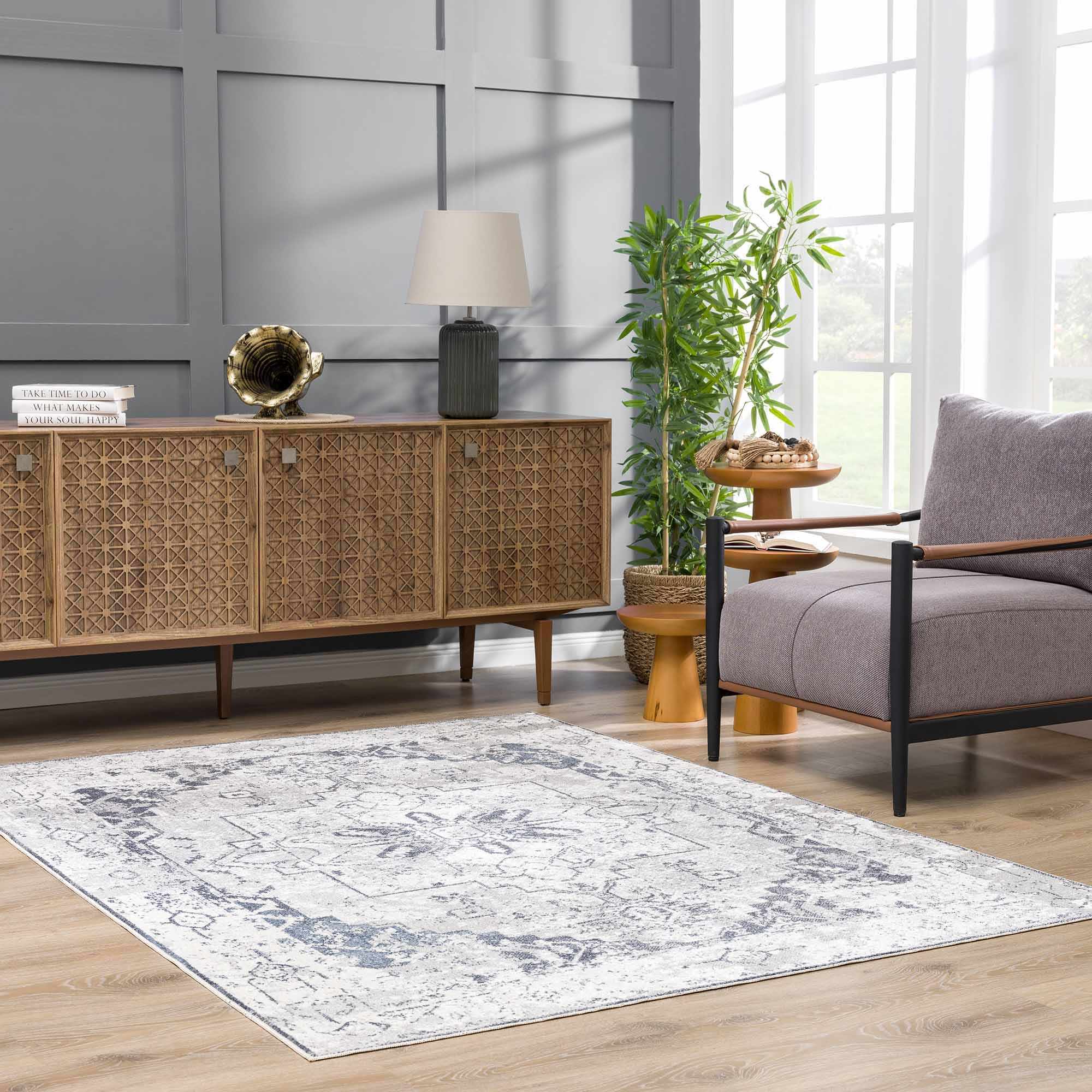 Hera Ivory Boutique Washable Rug - Image 17