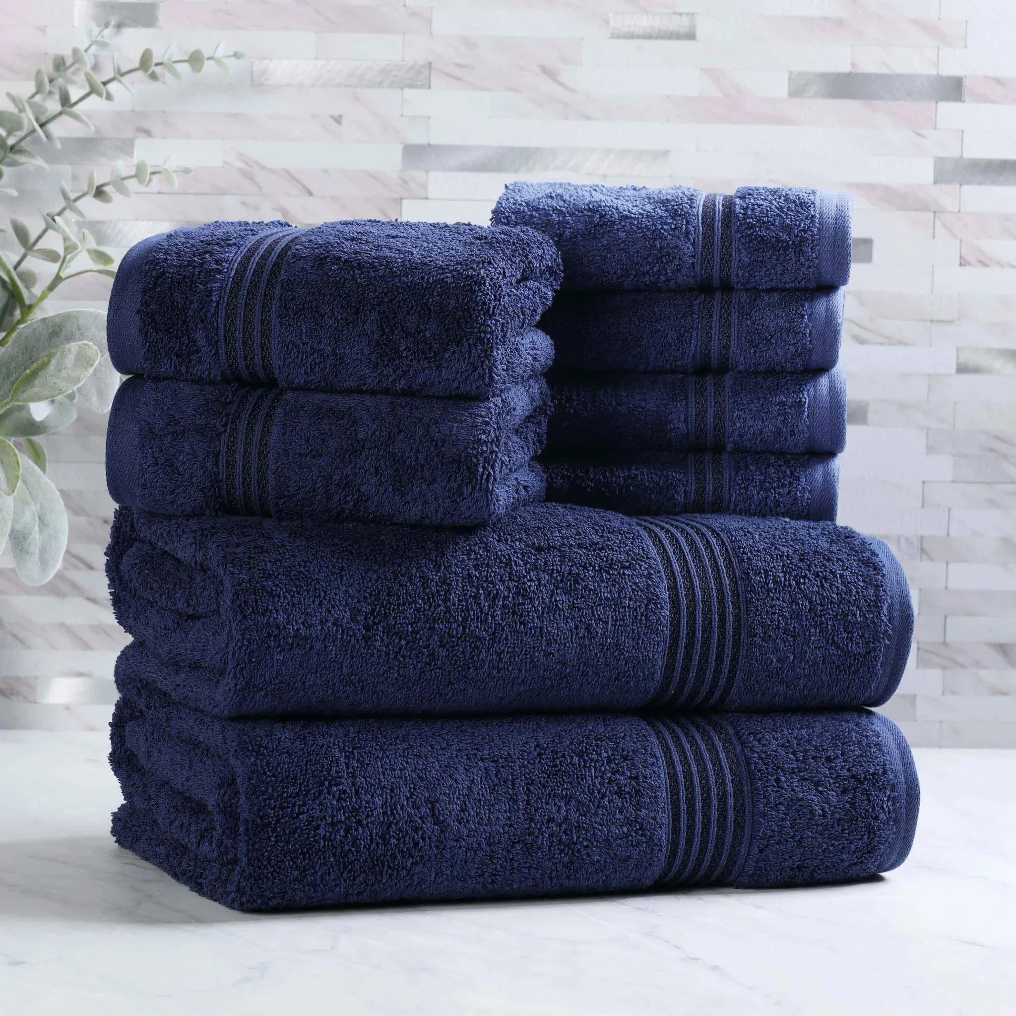 Heritage Egyptian Cotton Plush Heavyweight 8 Piece Towel Set - Image 10