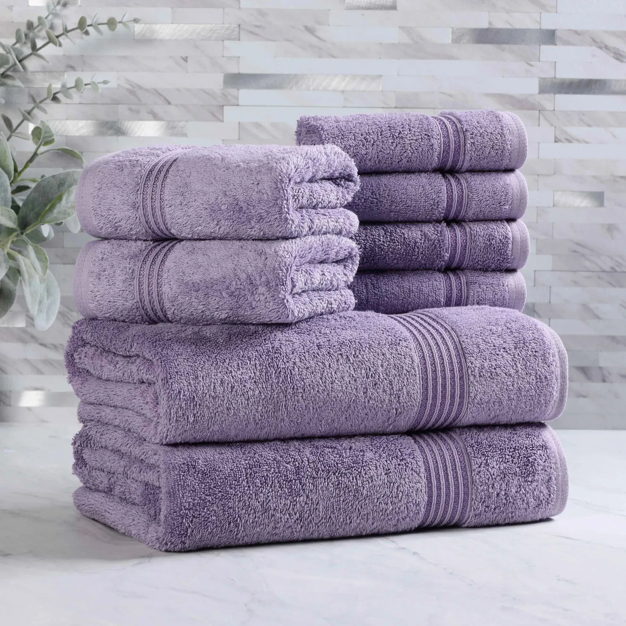 Heritage Egyptian Cotton Plush Heavyweight 8 Piece Towel Set - Image 11