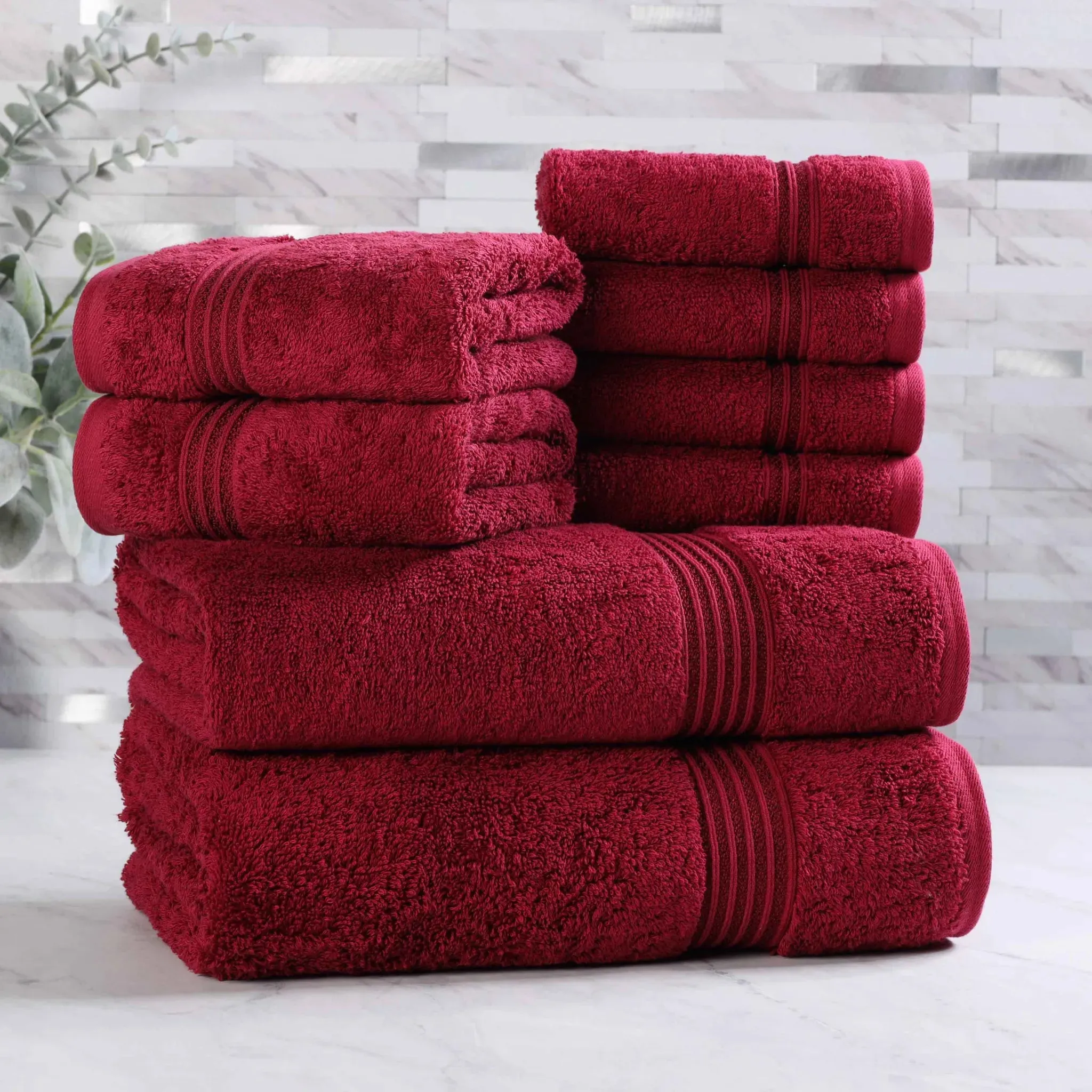 Heritage Egyptian Cotton Plush Heavyweight 8 Piece Towel Set - Image 12