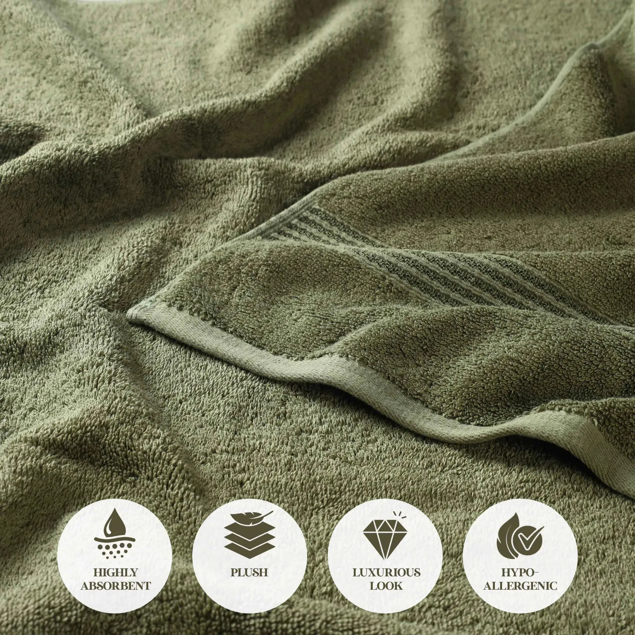 Heritage Egyptian Cotton Plush Heavyweight 8 Piece Towel Set - Image 13