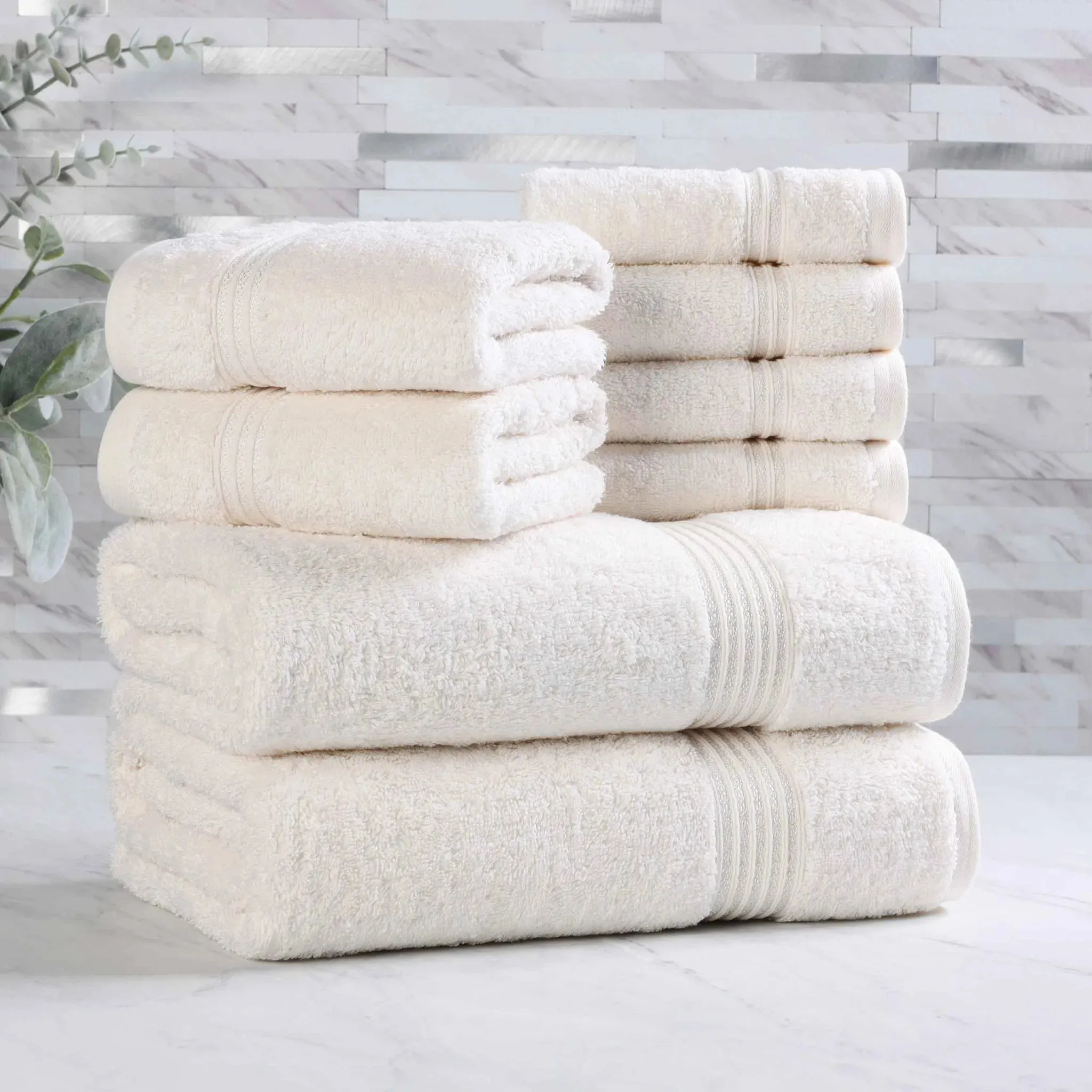 Heritage Egyptian Cotton Plush Heavyweight 8 Piece Towel Set - Image 7